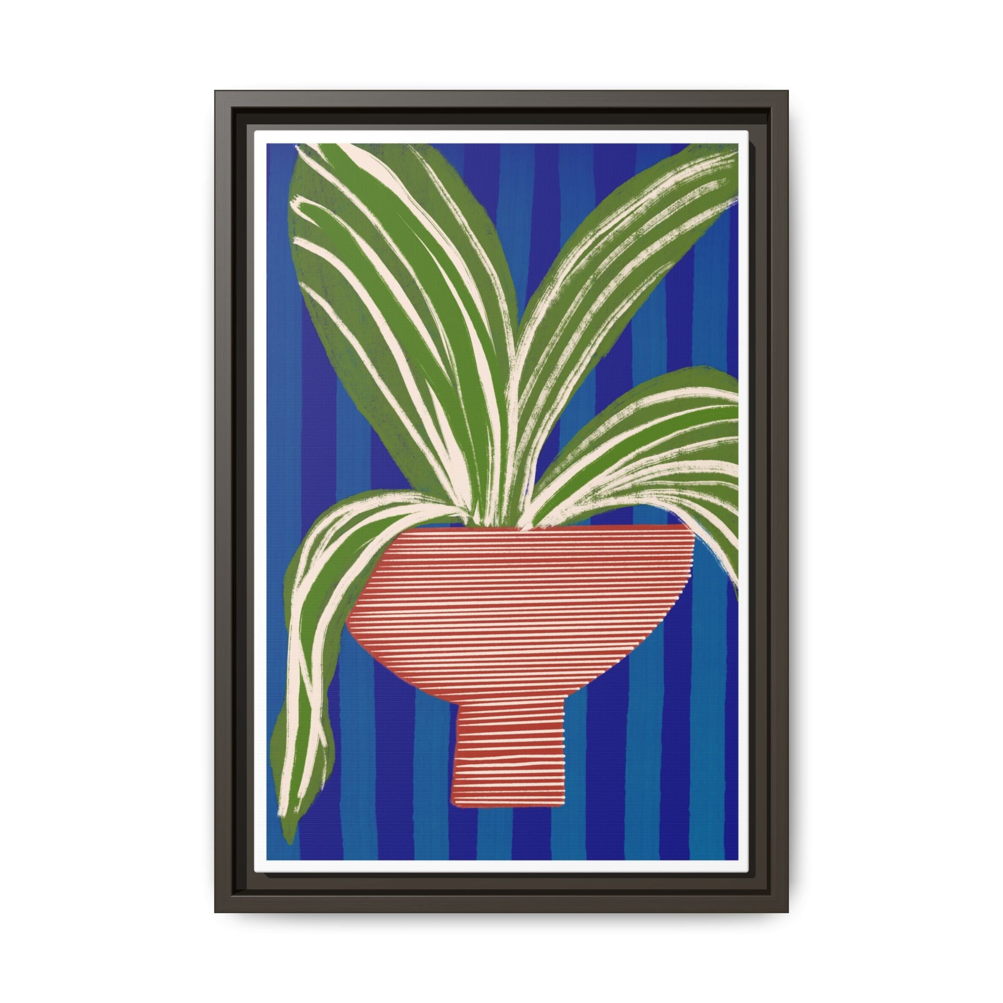 Cobalt Palm Contrast - Framed