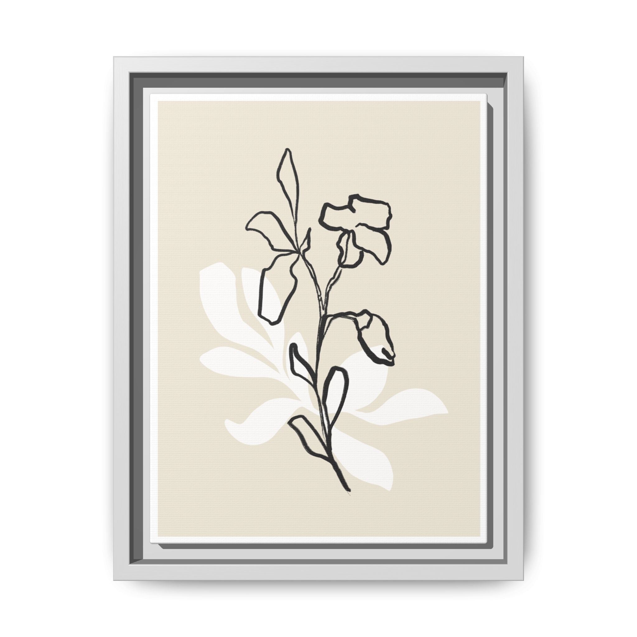 Ivory Bloom Whisper Lines - Framed
