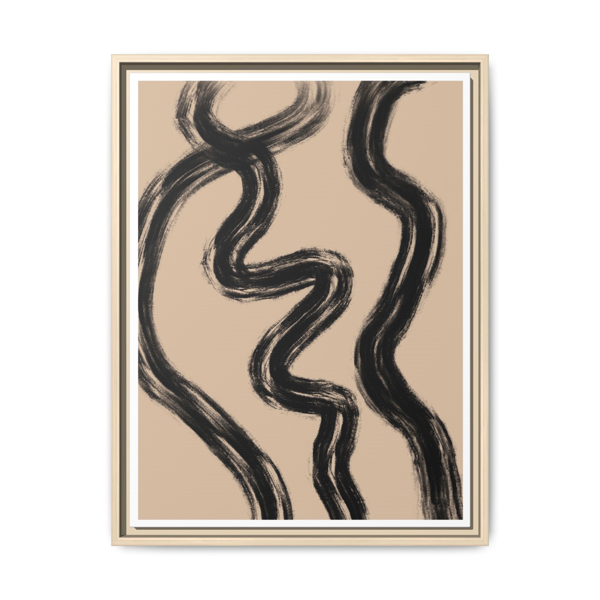 Midnight Current Lines - Framed
