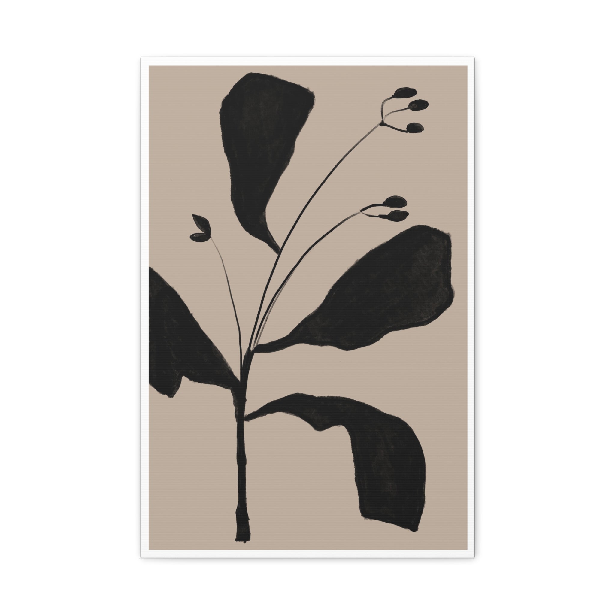 Noir Botanical Silence - Canvas