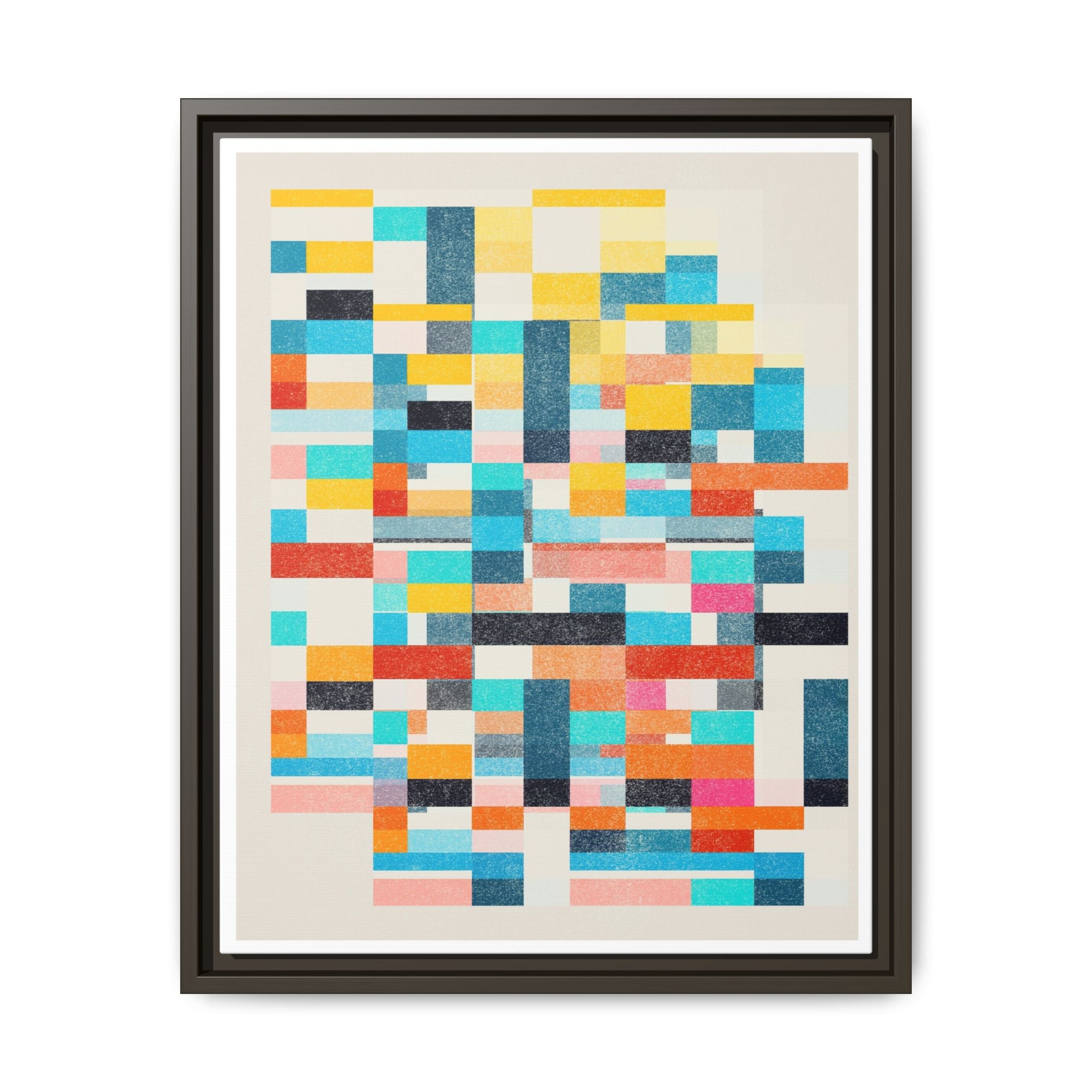 Chromatic Grid Reverie - Framed