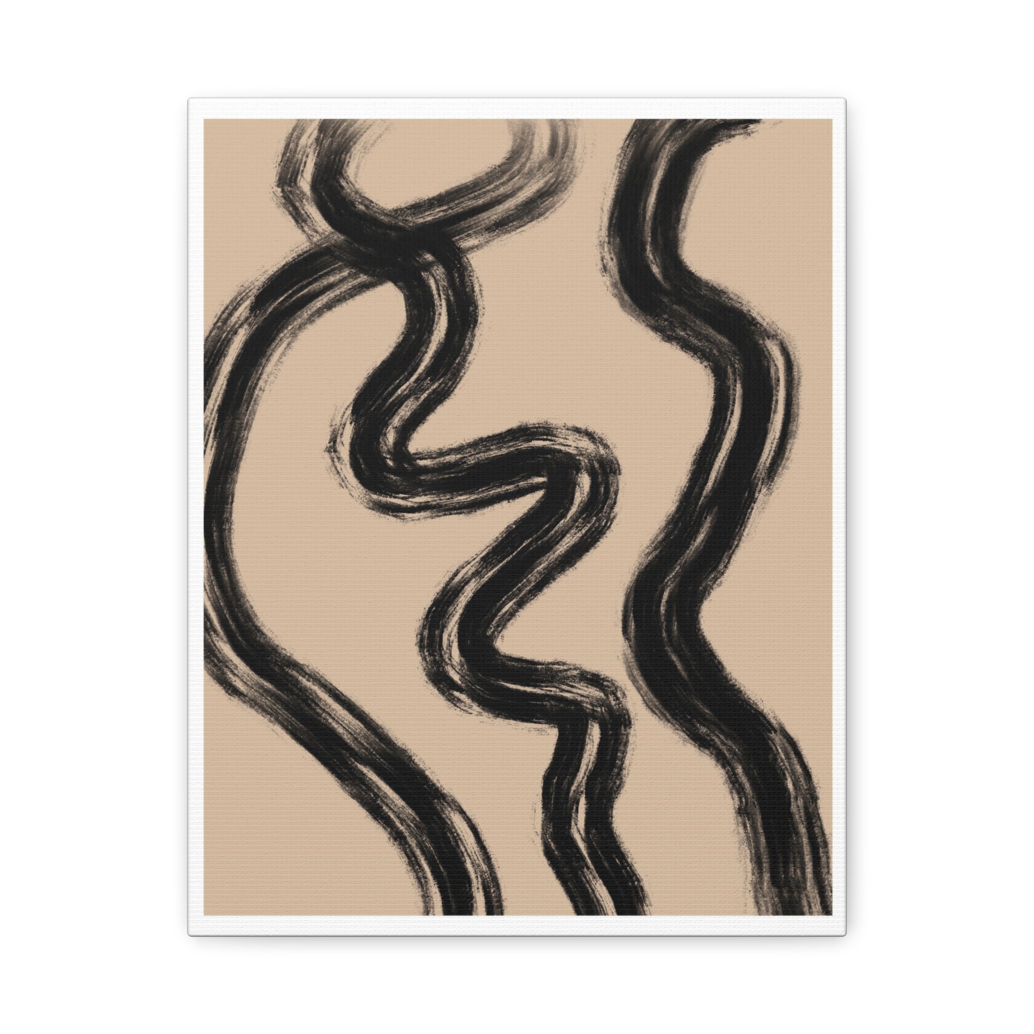 Midnight Current Lines - Canvas