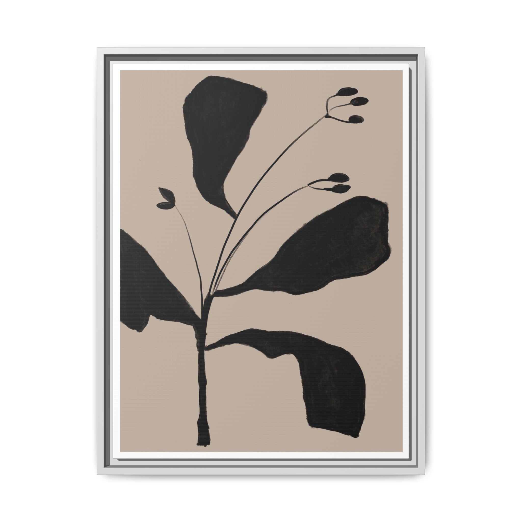 Noir Botanical Silence - Framed