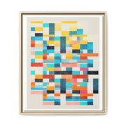 Chromatic Grid Reverie - Framed