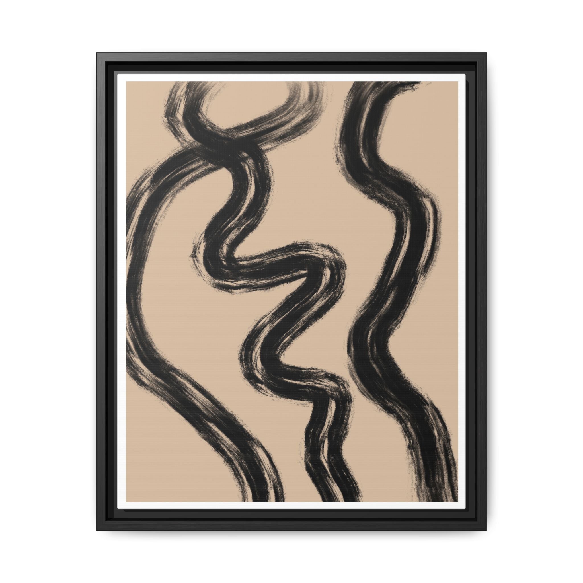 Midnight Current Lines - Framed