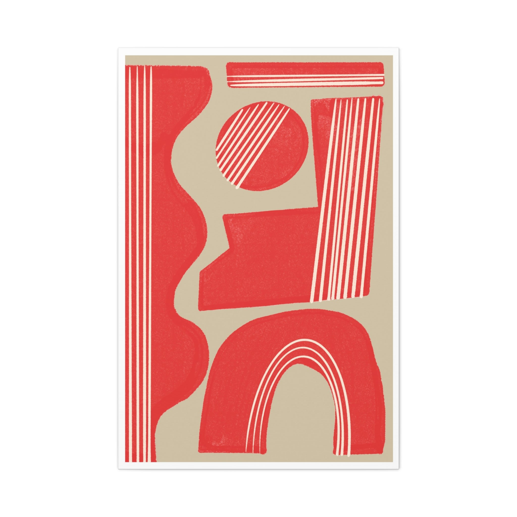 Crimson Rhythm Arches - Canvas