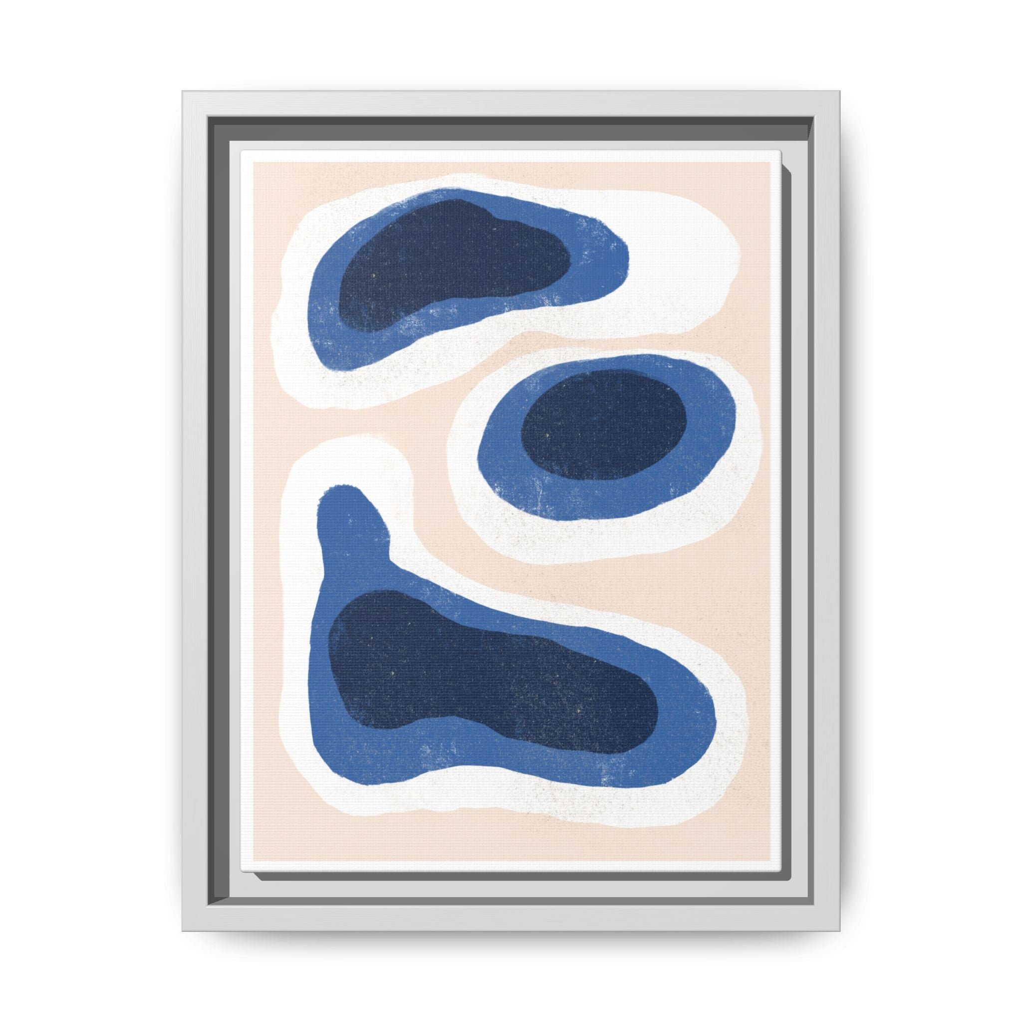 Indigo Tide Contours - Framed