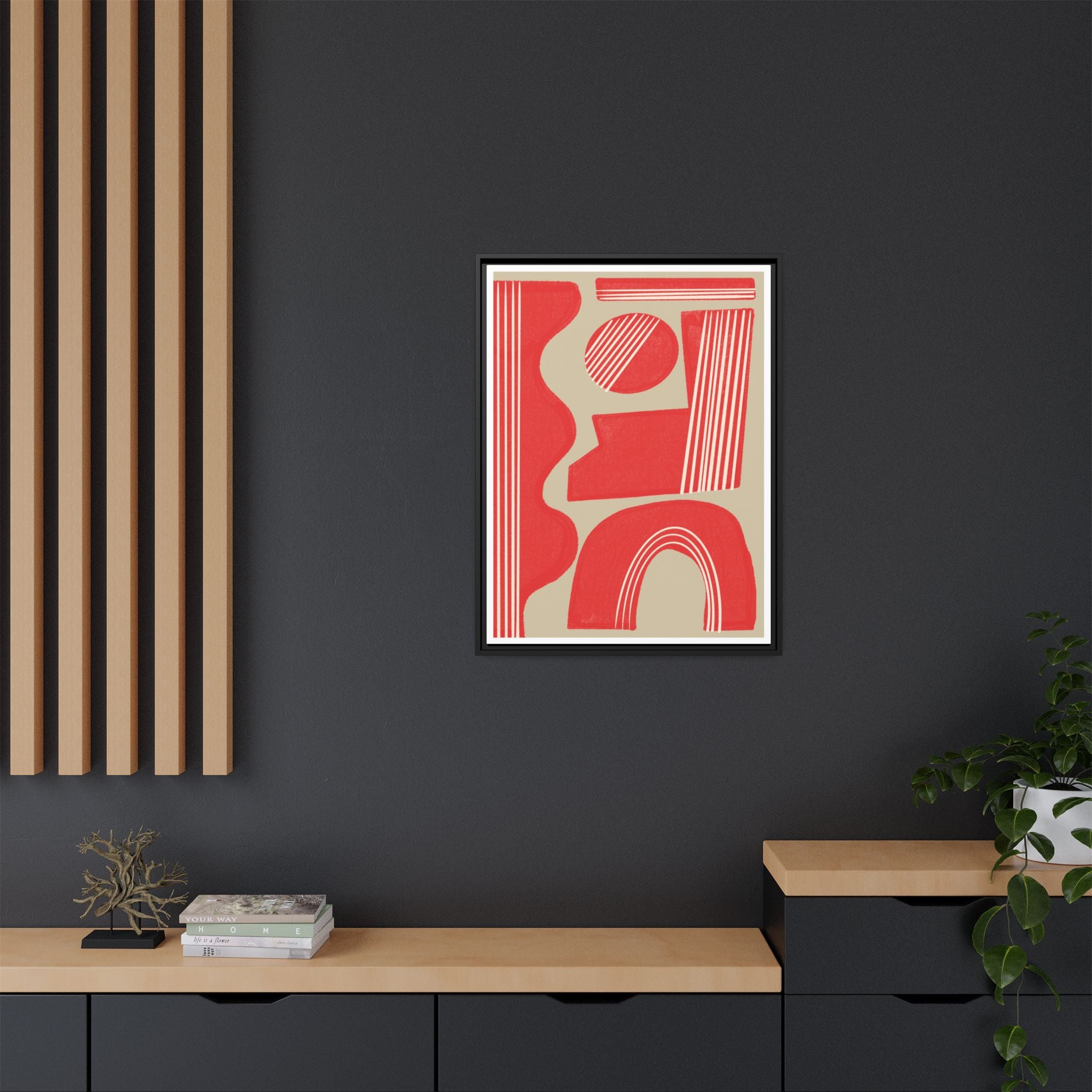 Crimson Rhythm Arches - Framed