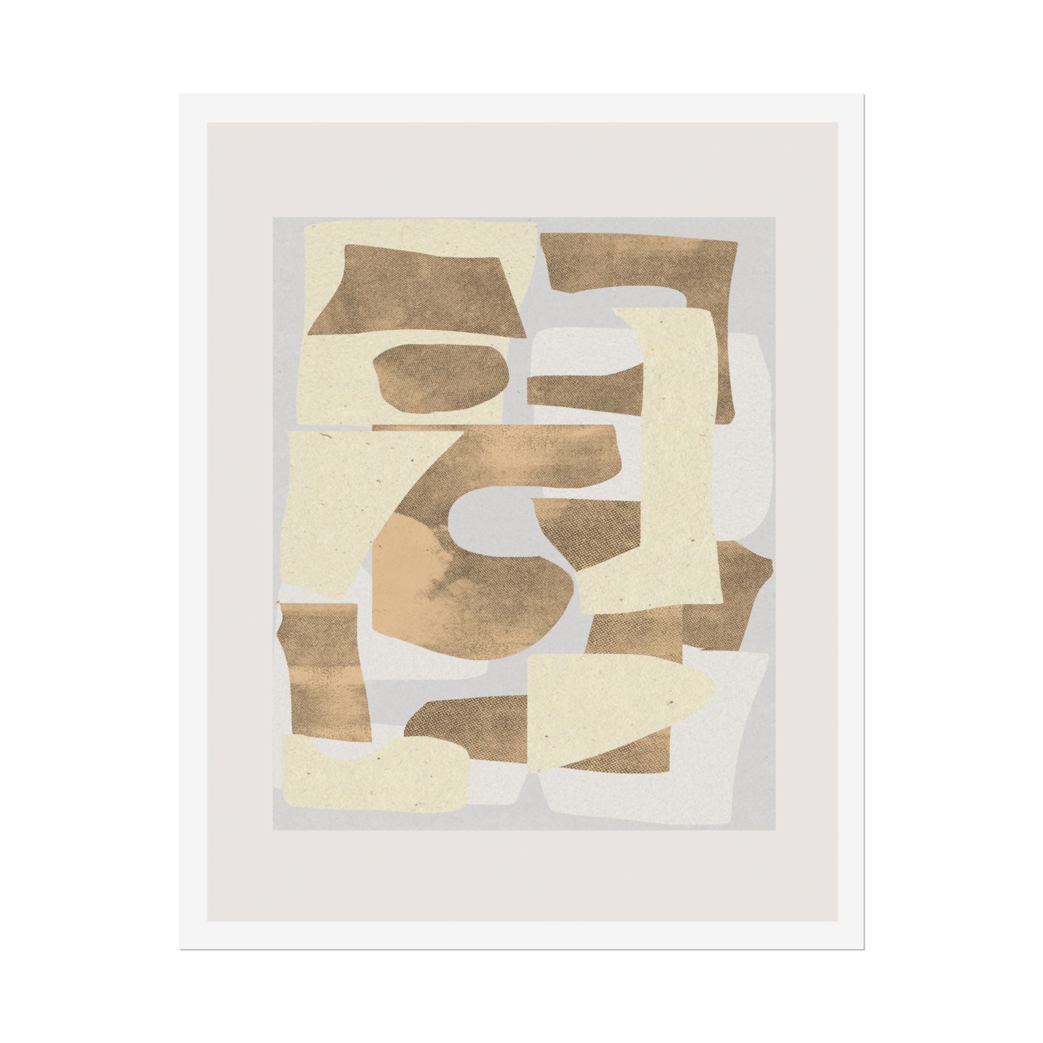 Sandstone Echo Collage Forms - Poster