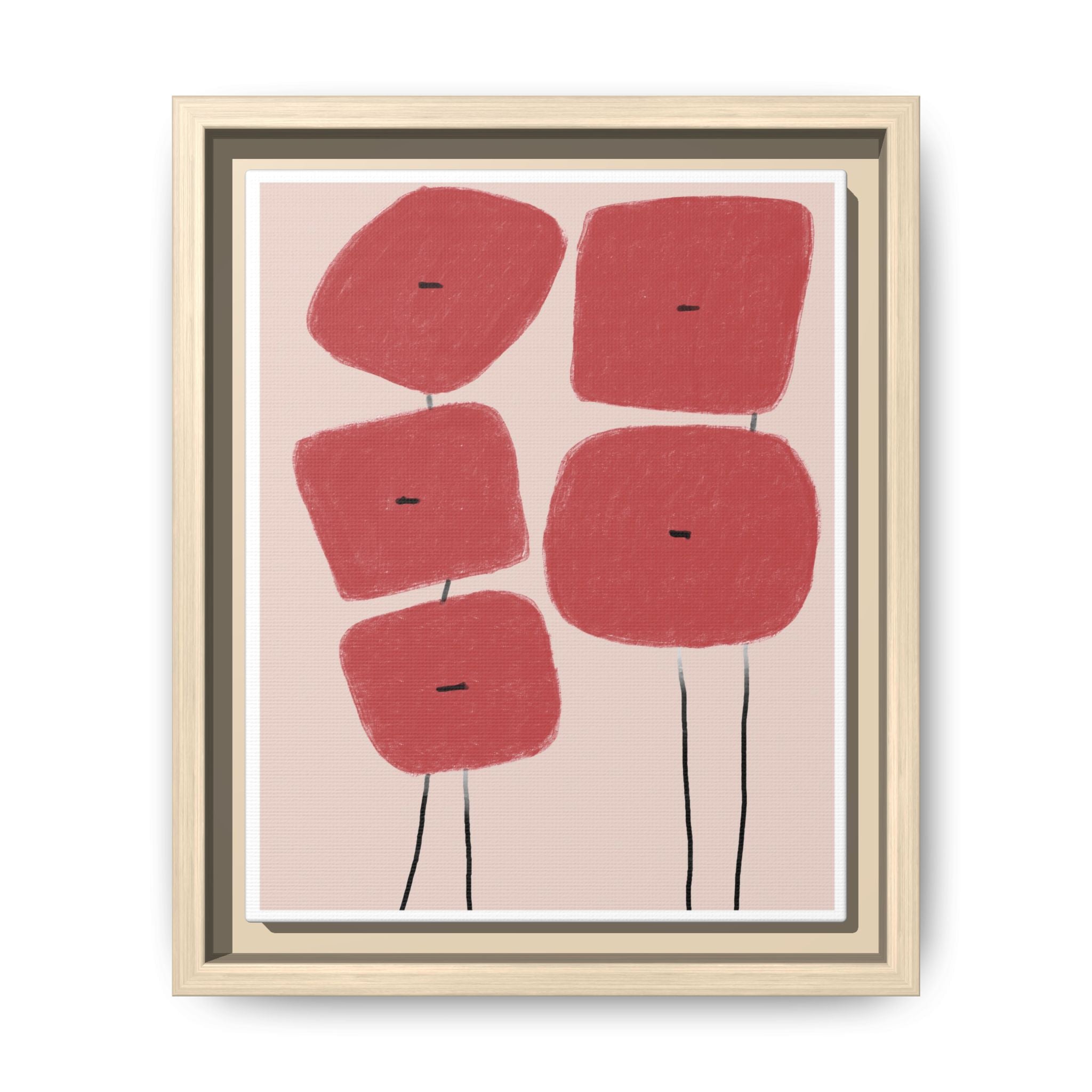 Crimson Quiet Balance - Framed