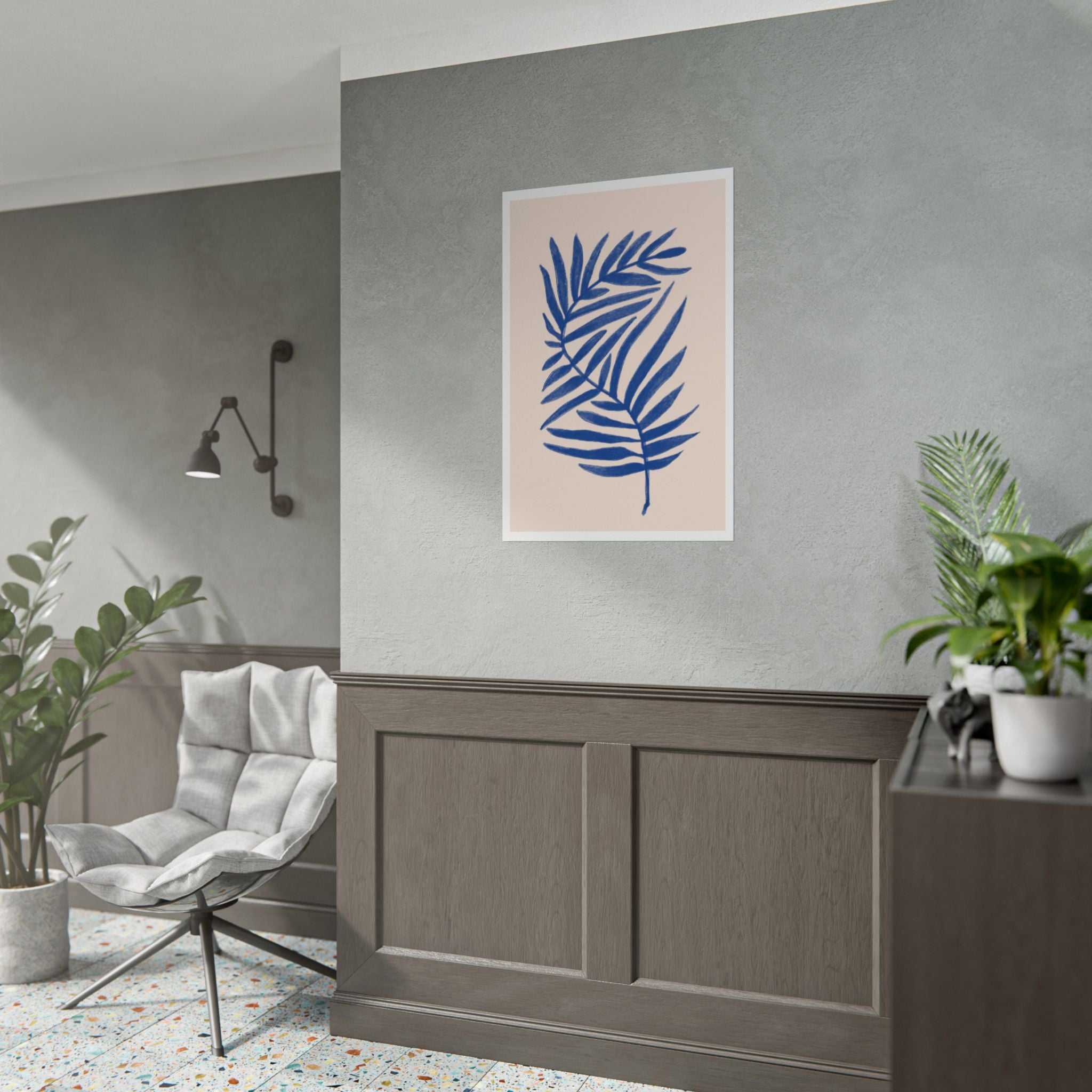 Sapphire Frond Harmony - Poster