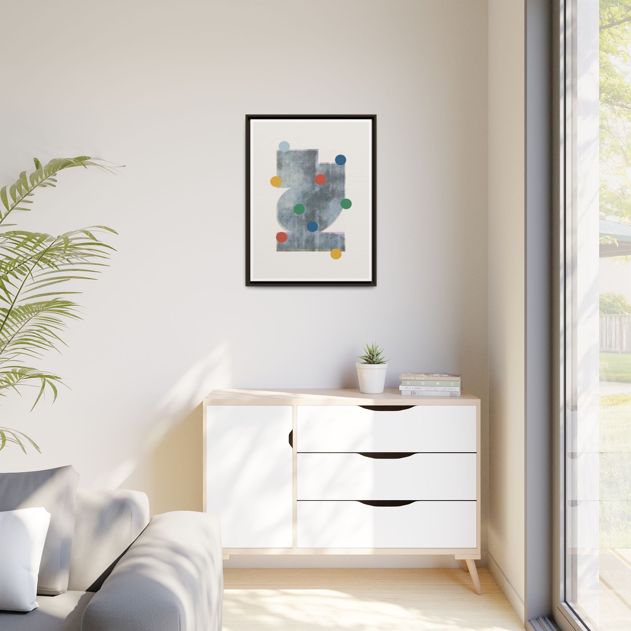 Muted Geometry Reverie - Framed