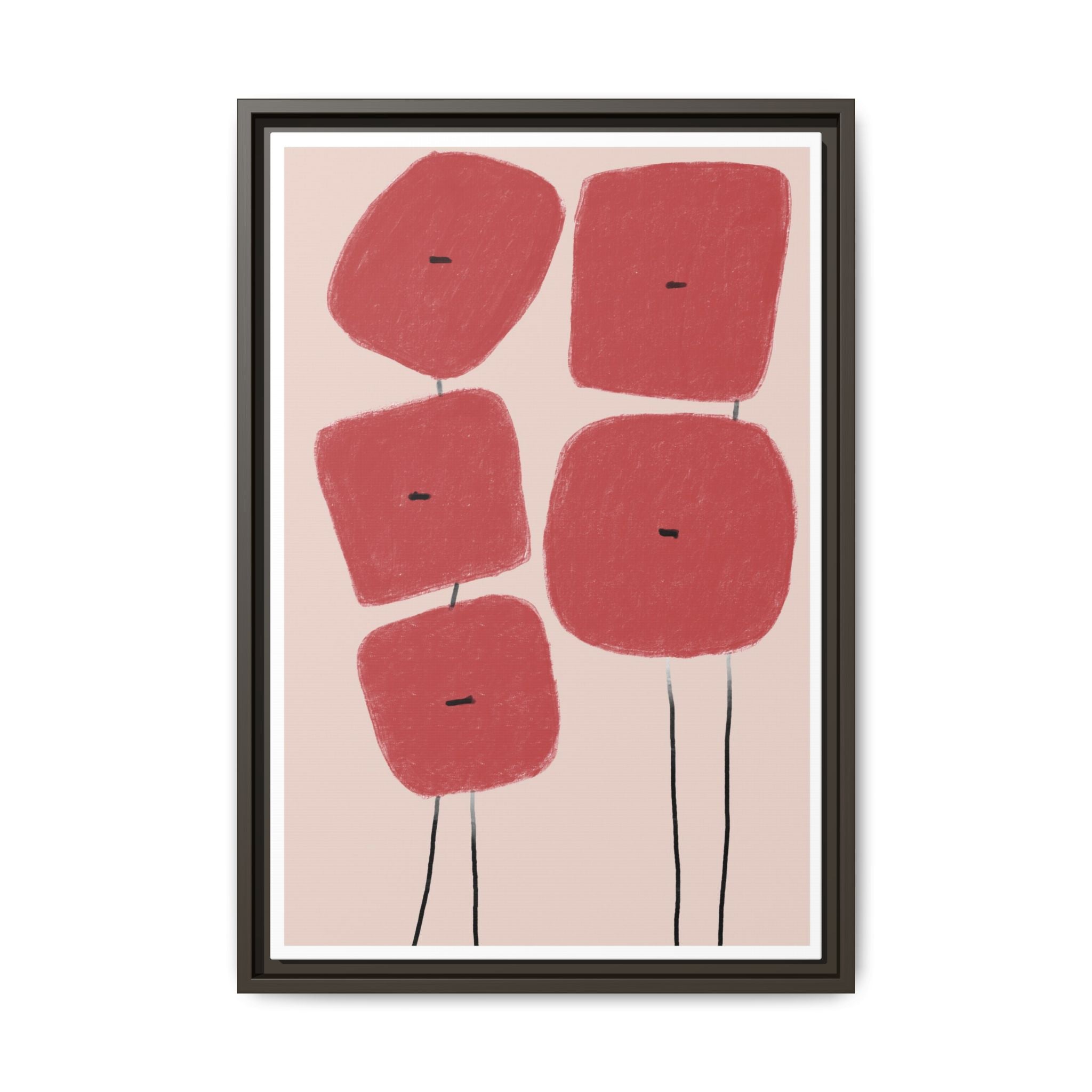 Crimson Quiet Balance - Framed
