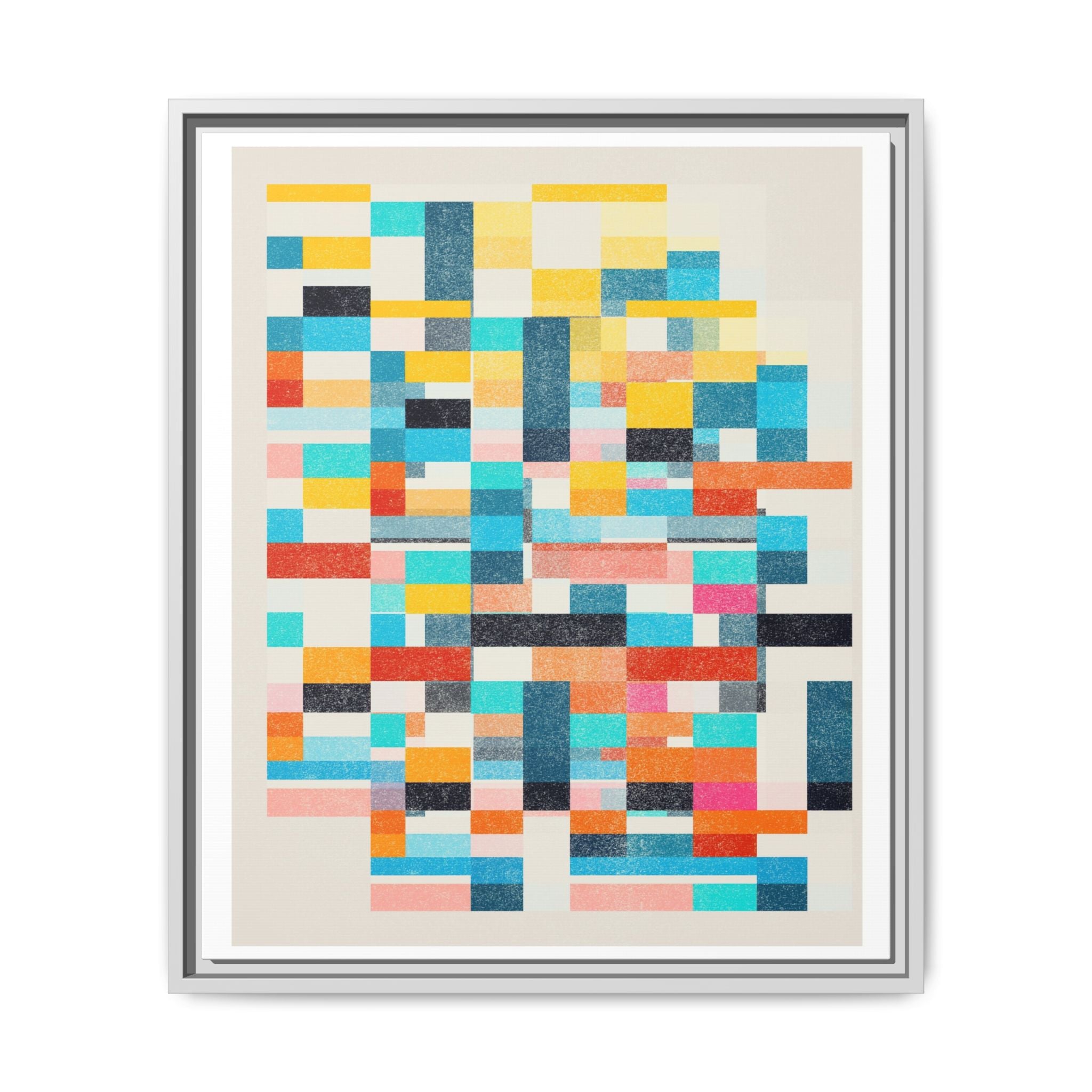 Chromatic Grid Reverie - Framed