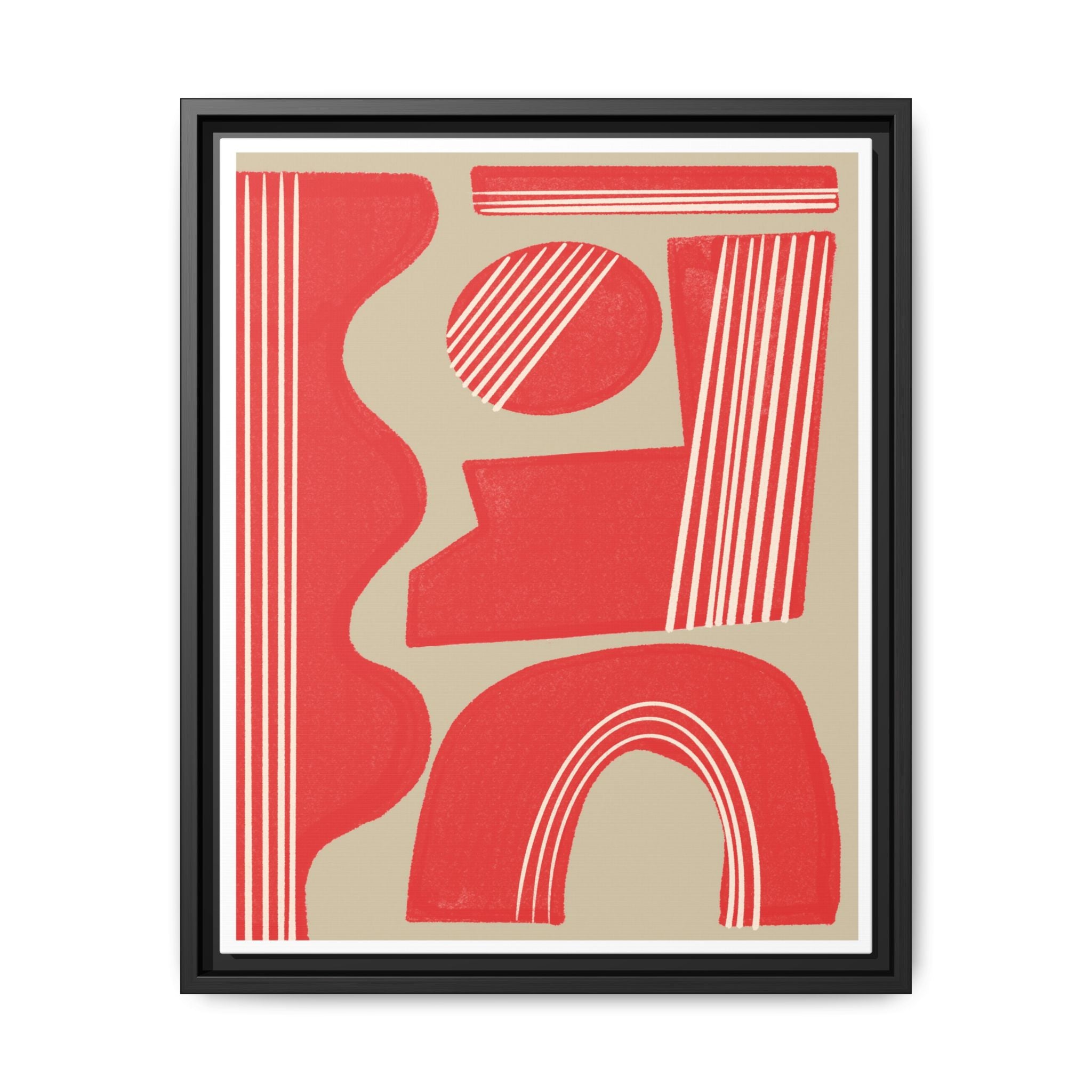 Crimson Rhythm Arches - Framed