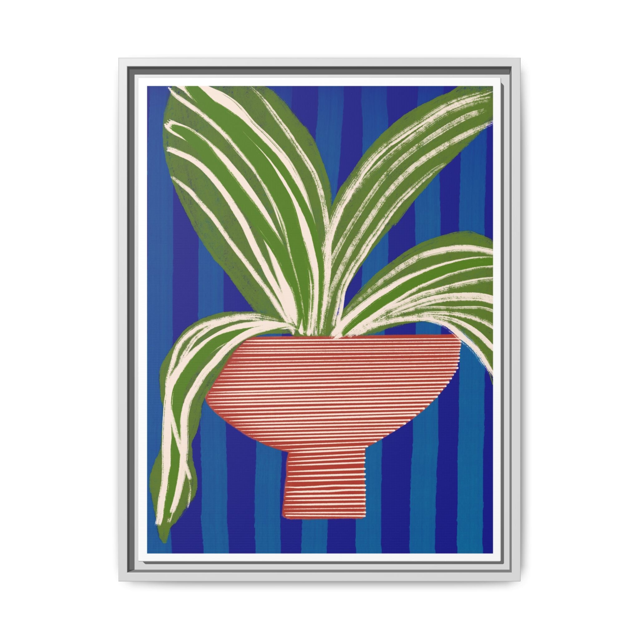 Cobalt Palm Contrast - Framed