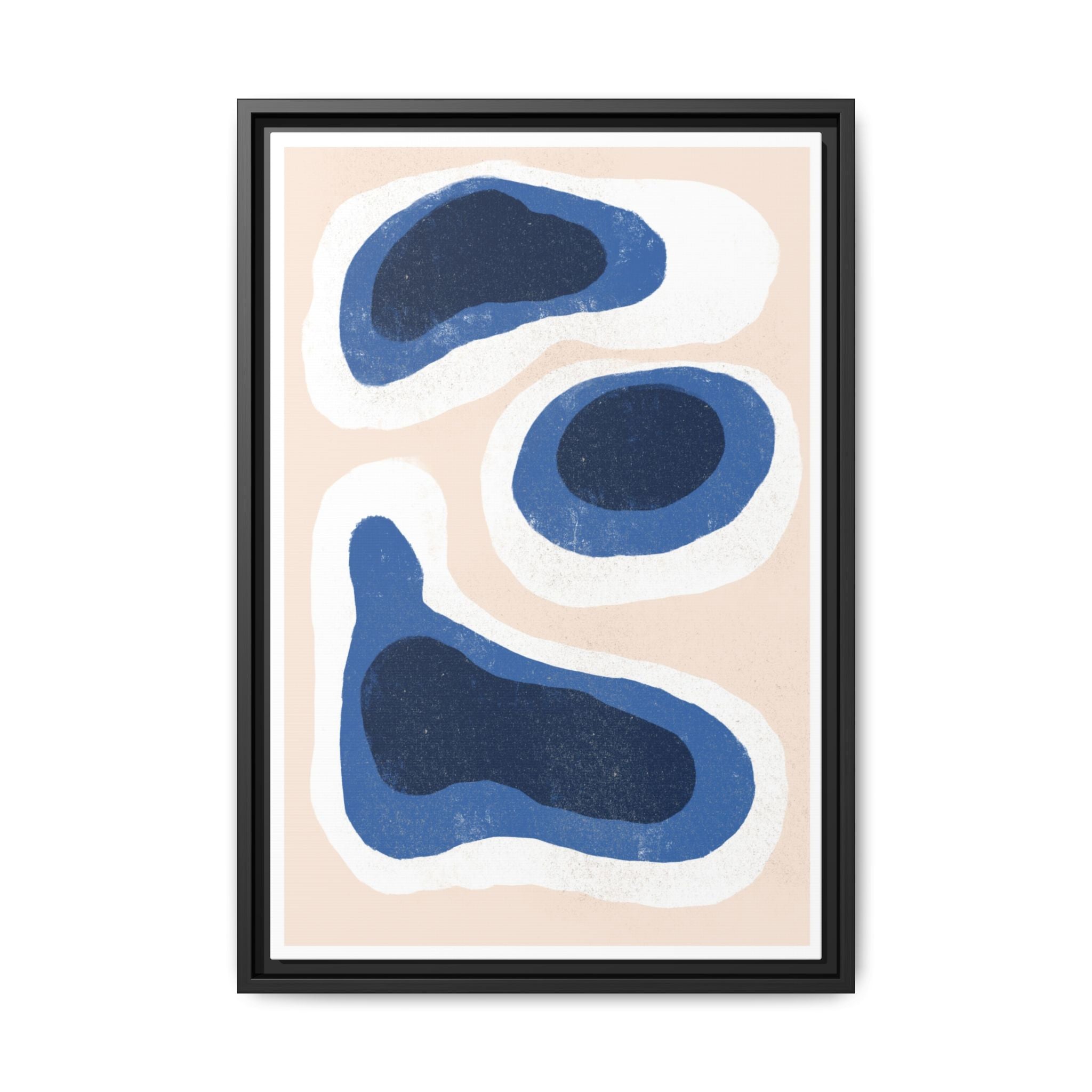 Indigo Tide Contours - Framed