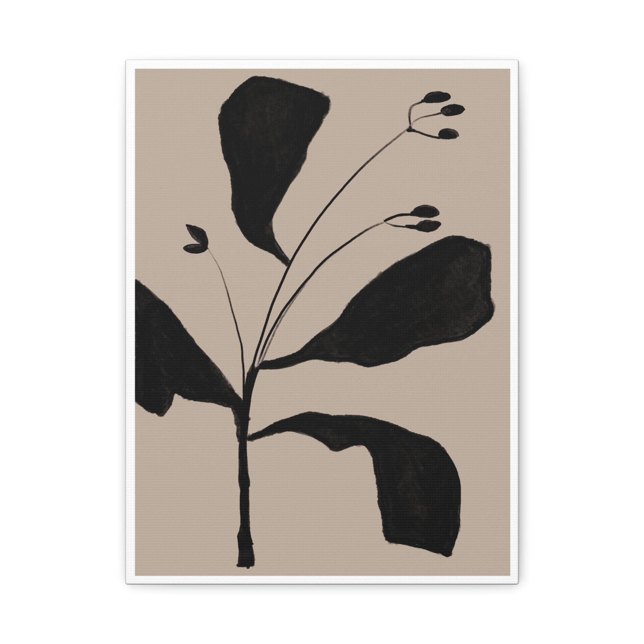 Noir Botanical Silence - Canvas