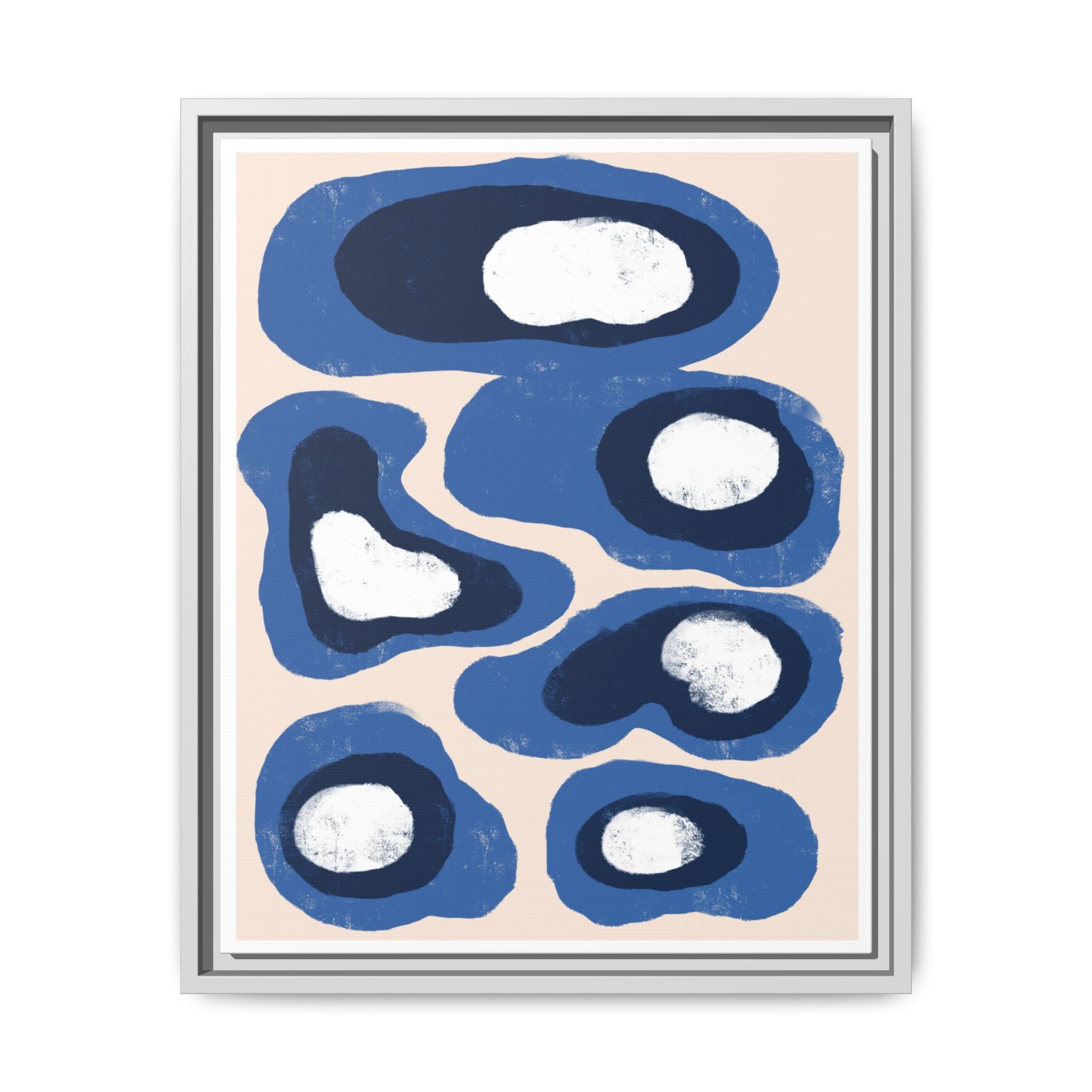 Indigo Orbit Mosaic - Framed