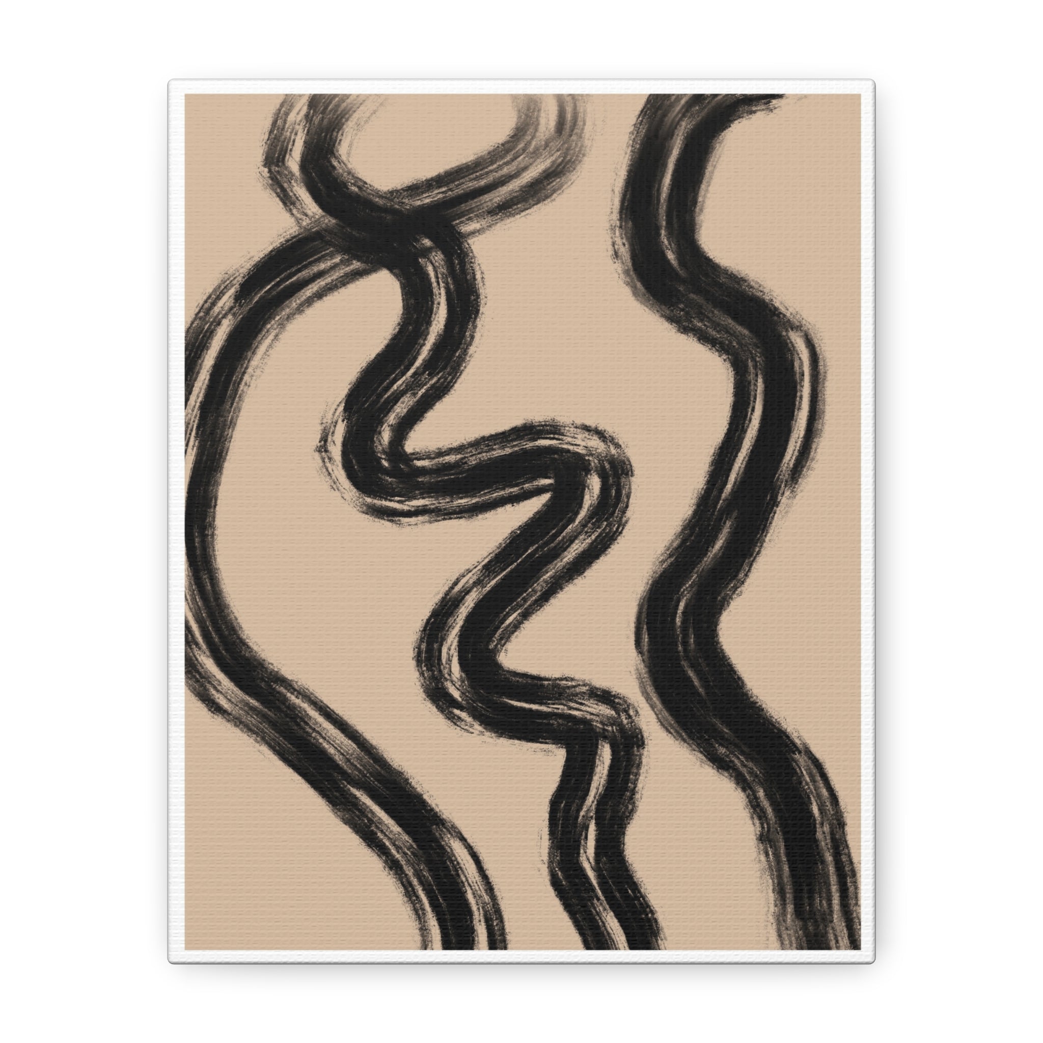 Midnight Current Lines - Canvas