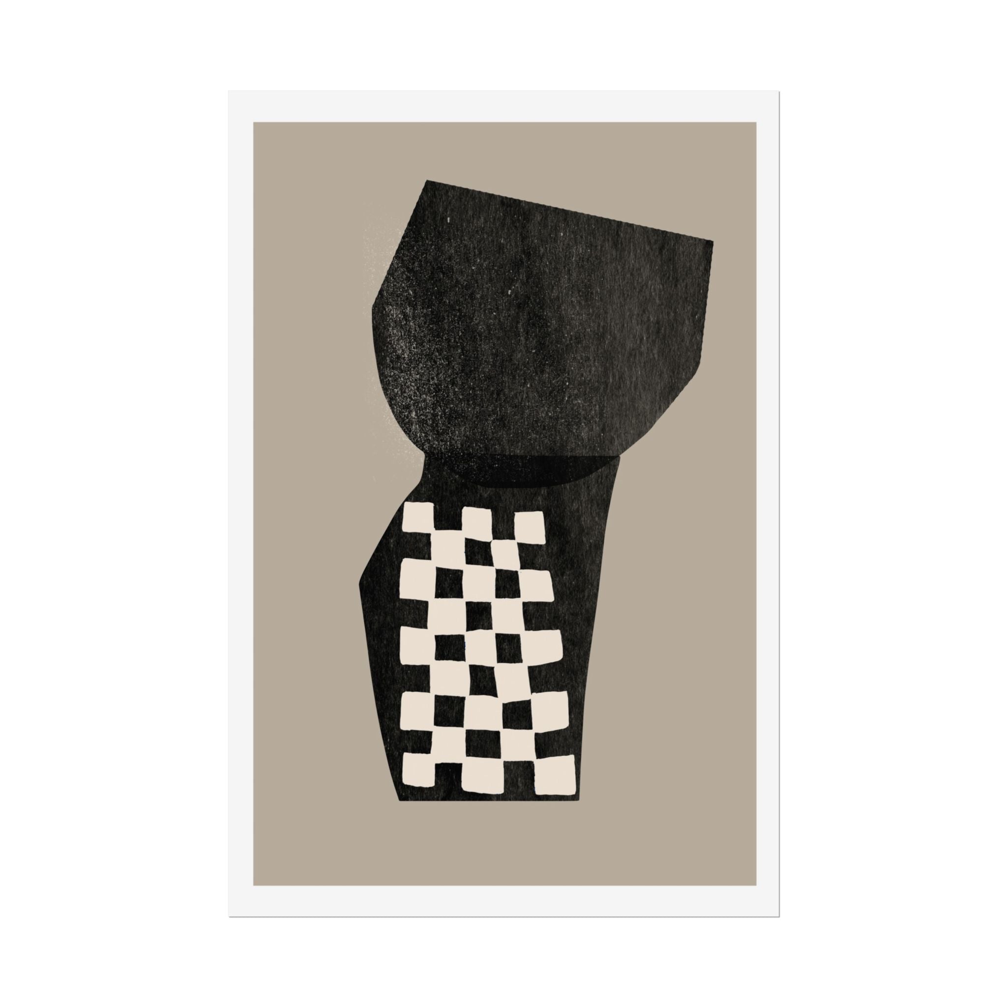 Noir Mosaic Form Balance - Poster