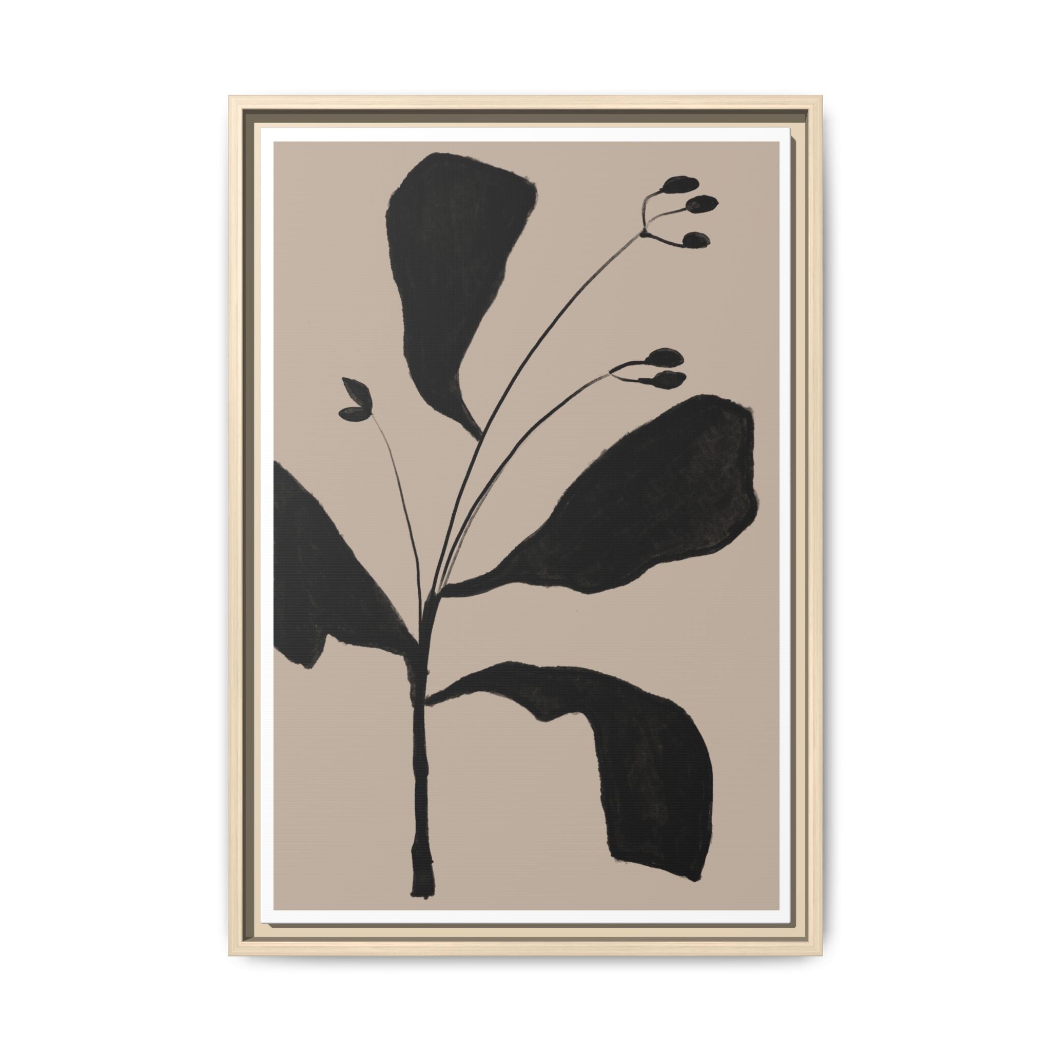 Noir Botanical Silence - Framed