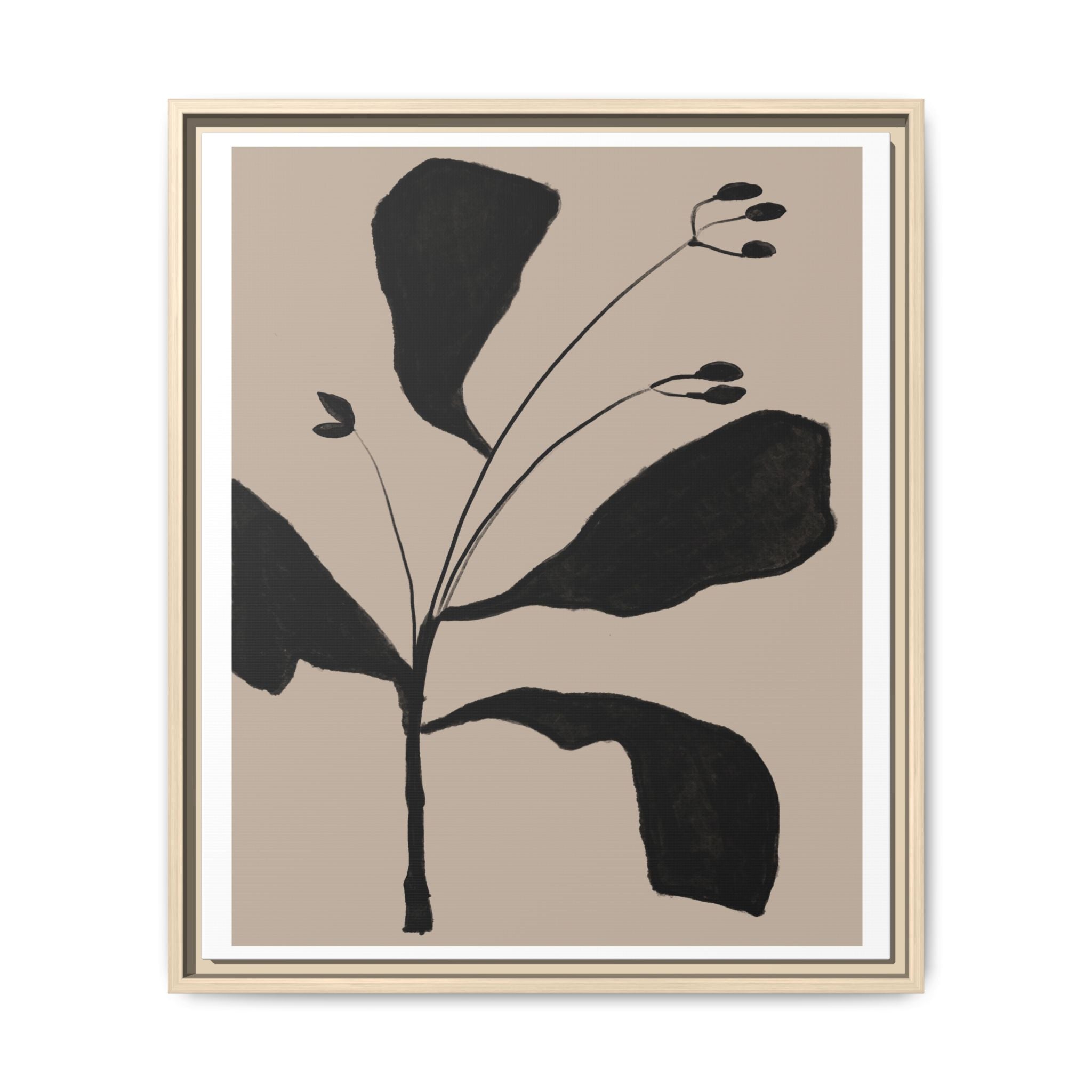Noir Botanical Silence - Framed