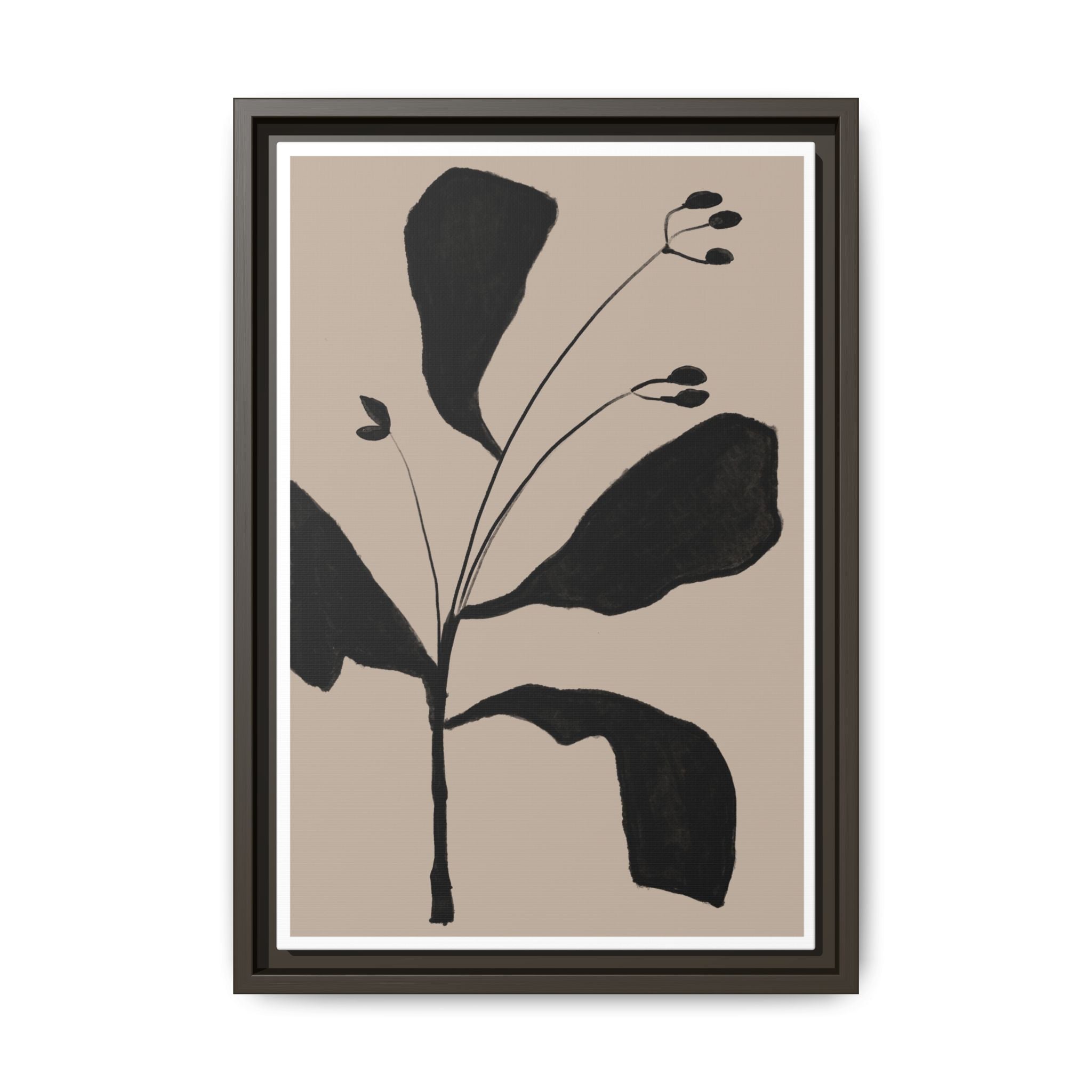 Noir Botanical Silence - Framed