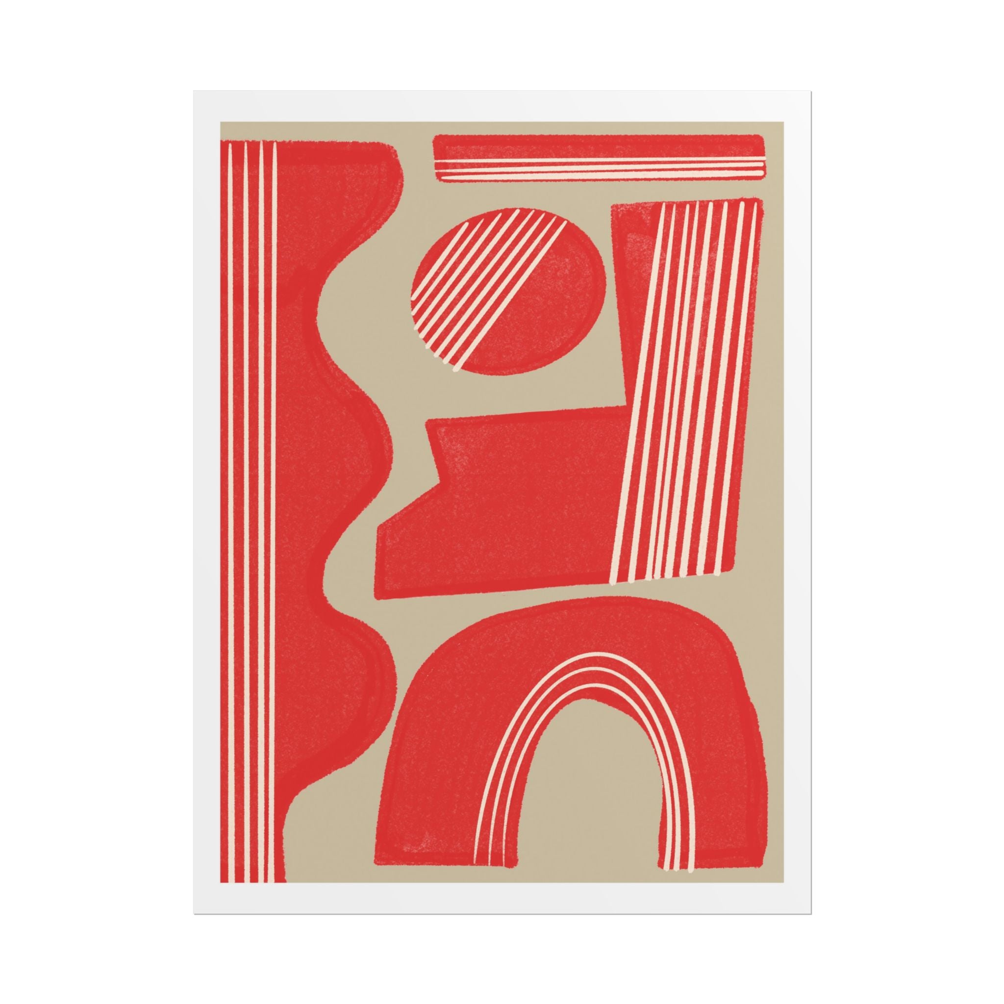 Crimson Rhythm Arches - Poster