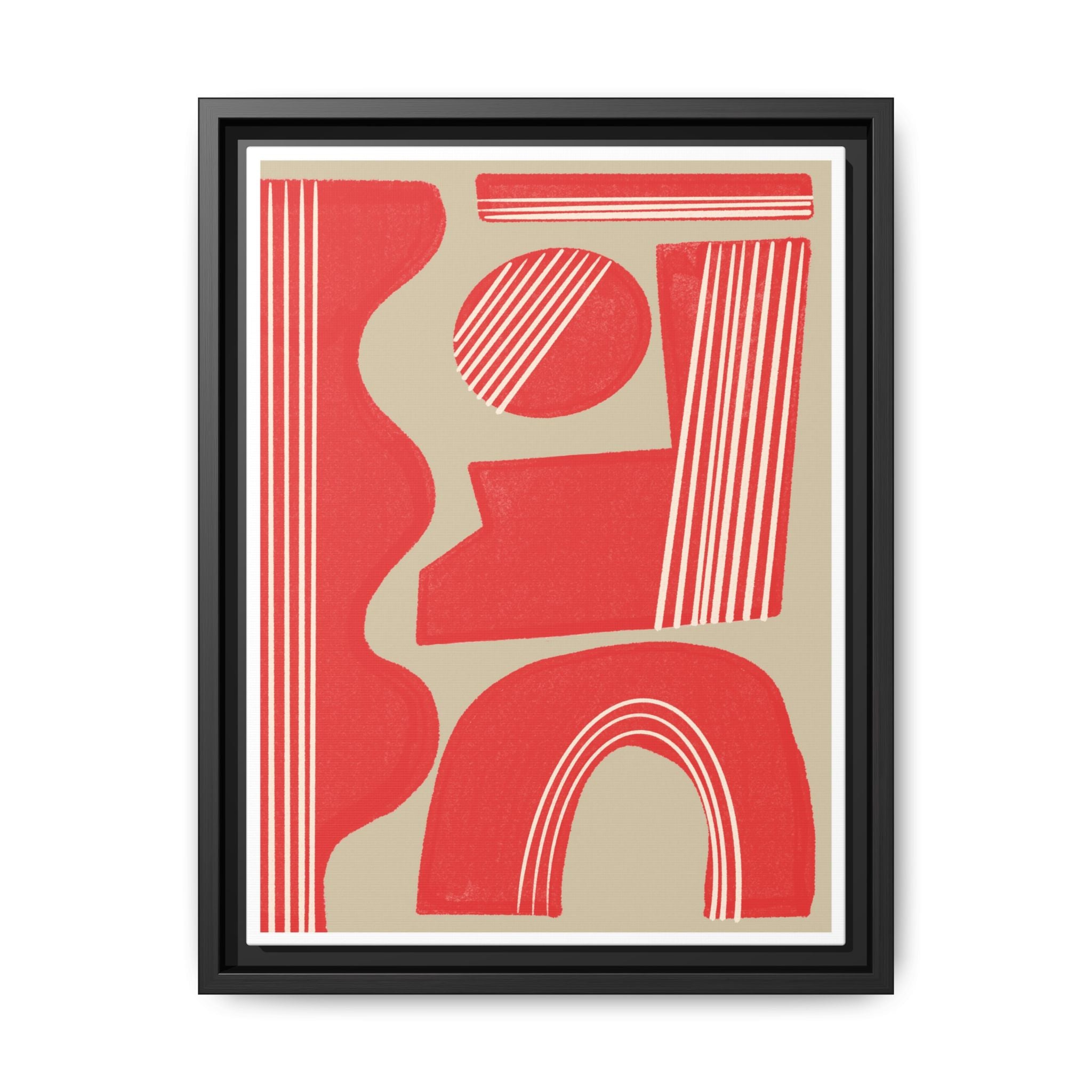 Crimson Rhythm Arches - Framed