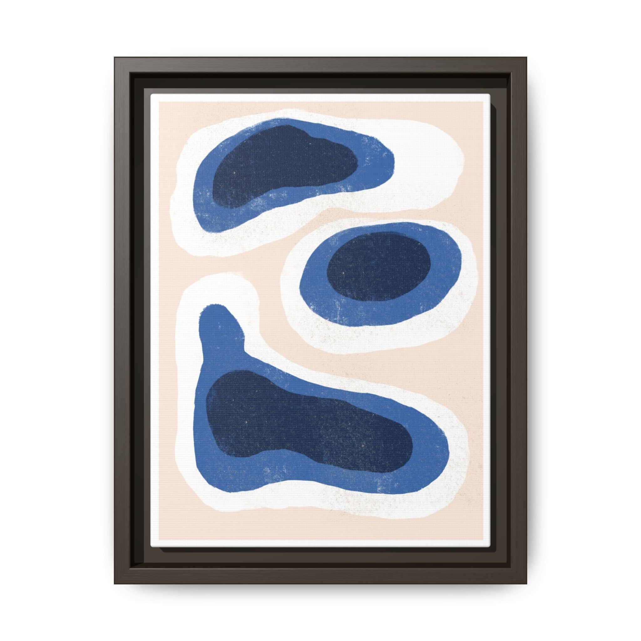 Indigo Tide Contours - Framed