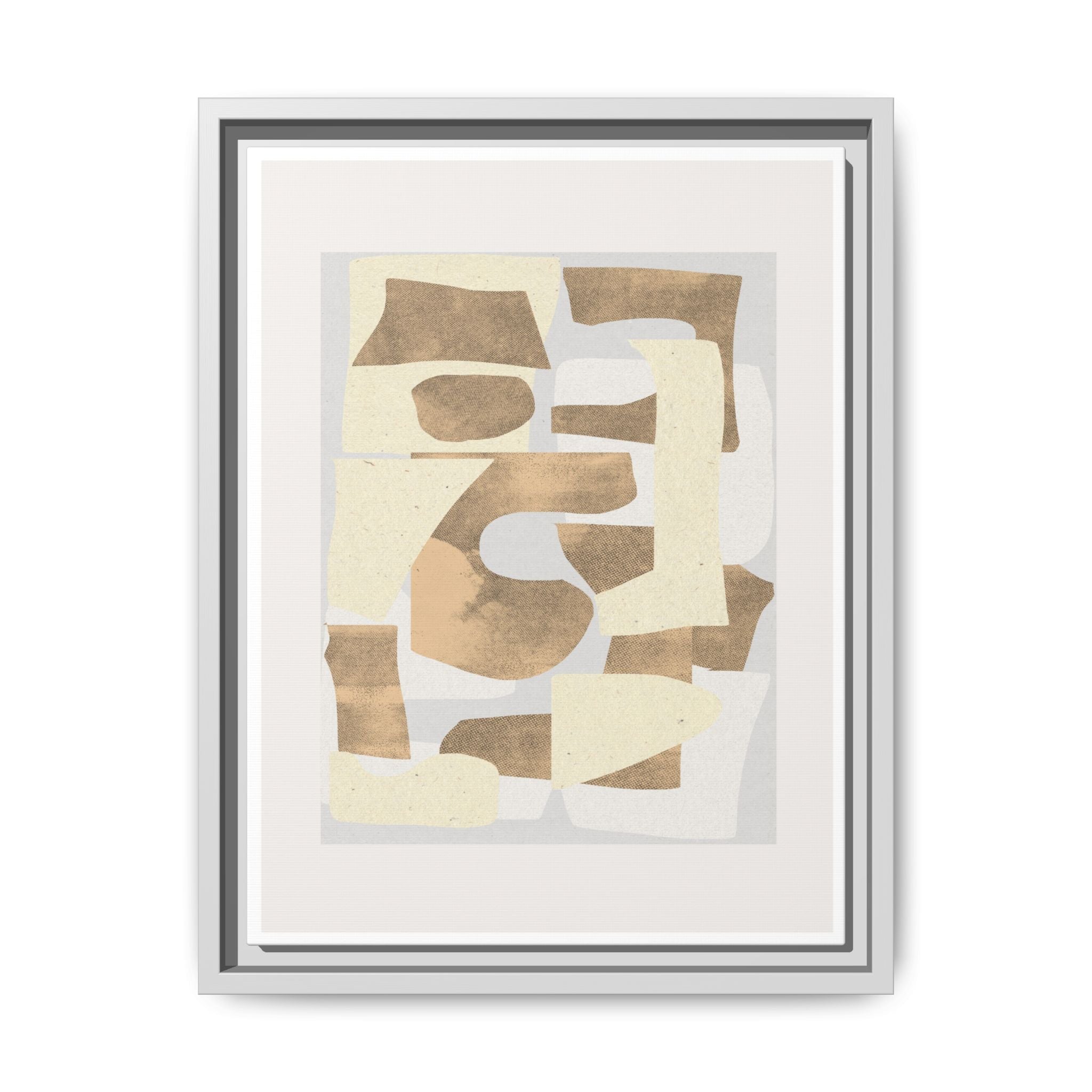 Sandstone Echo Collage Forms - Framed