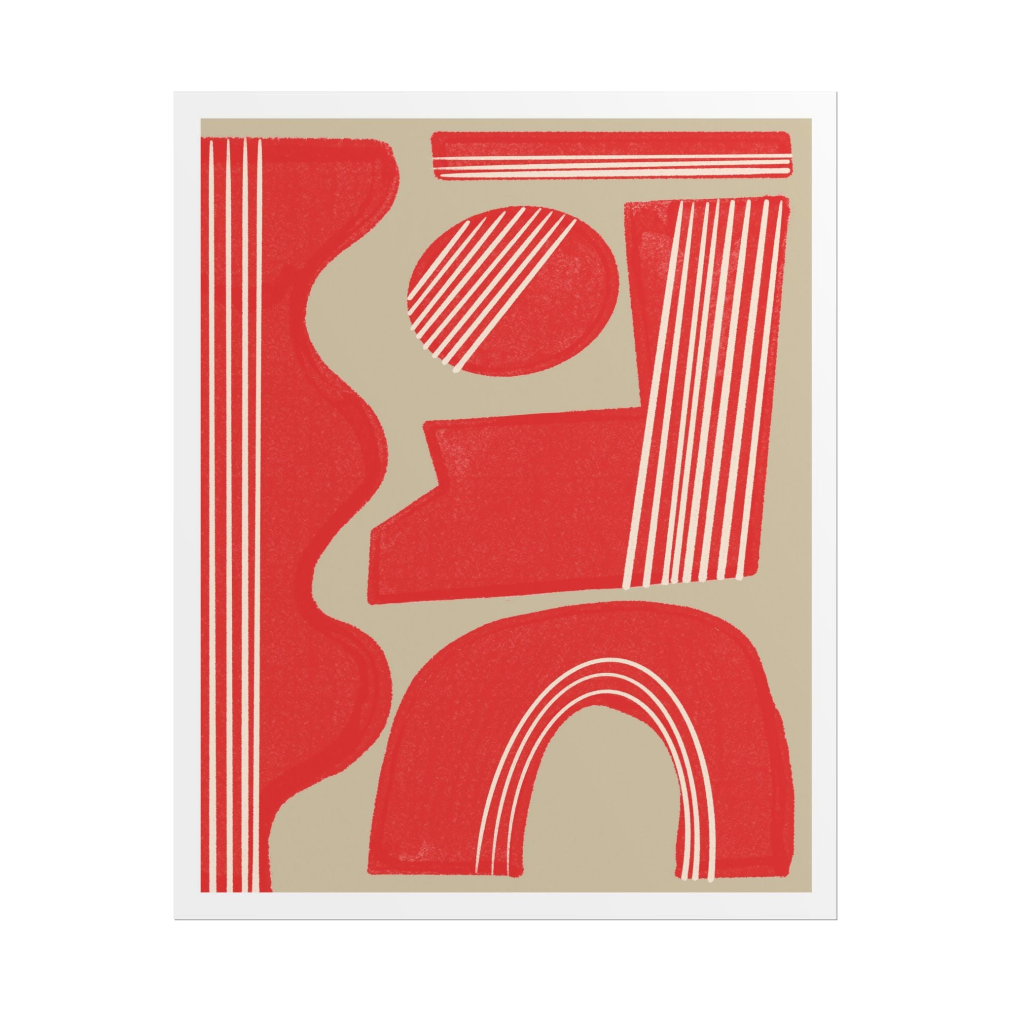 Crimson Rhythm Arches - Poster