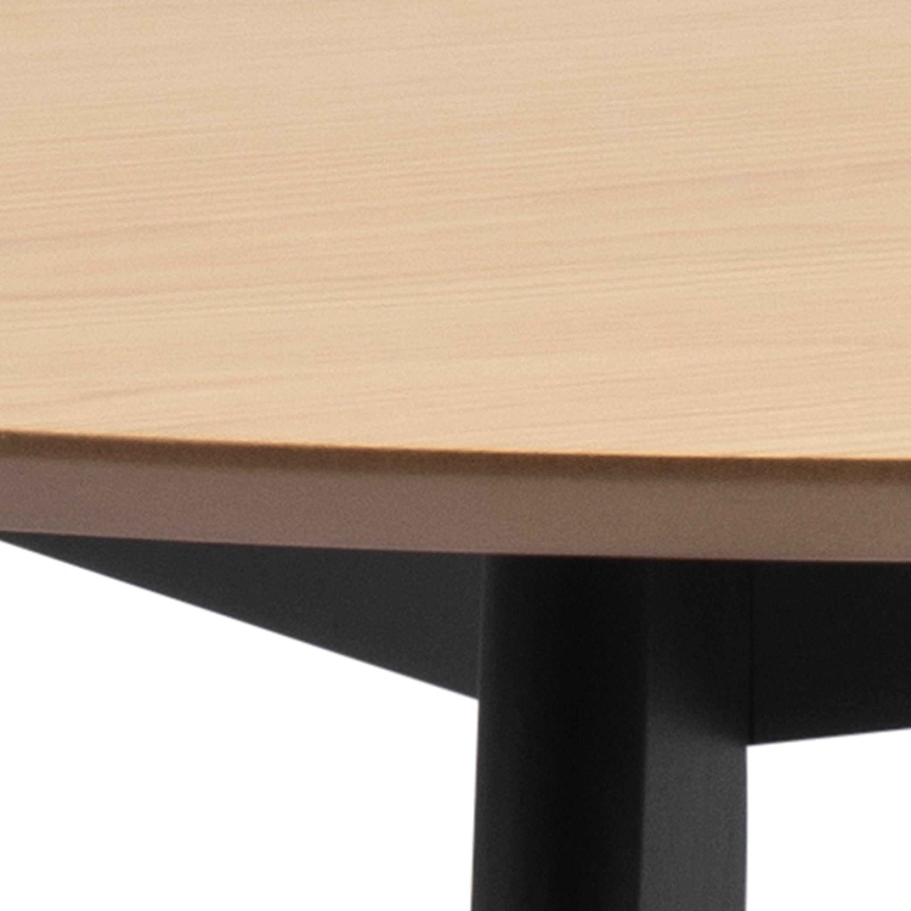 Roxby Round Dining Table in Oak & Black Included 4 Roxby Dining Chairs in Black and Oak