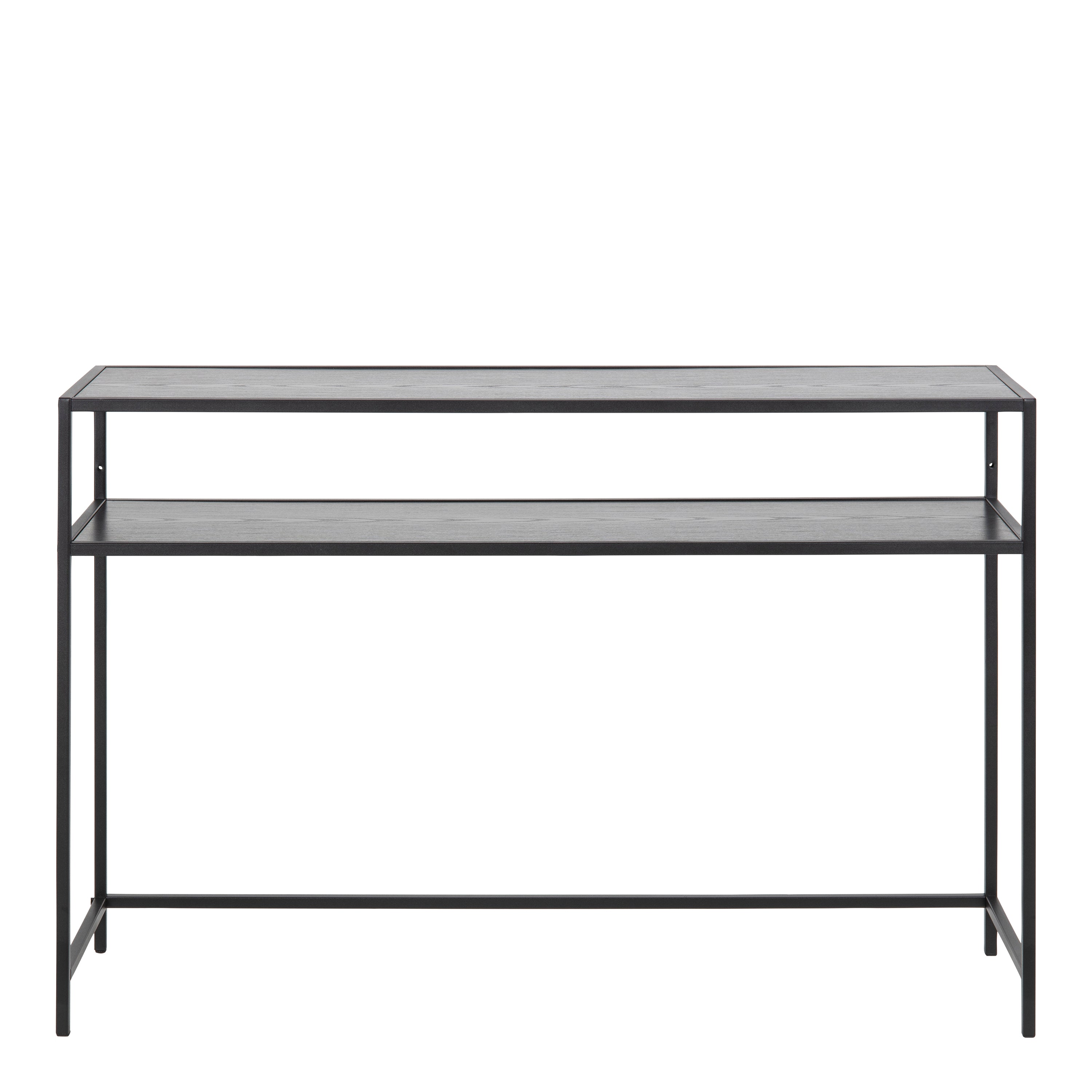 Seaford Black Metal Console Table with Black Top