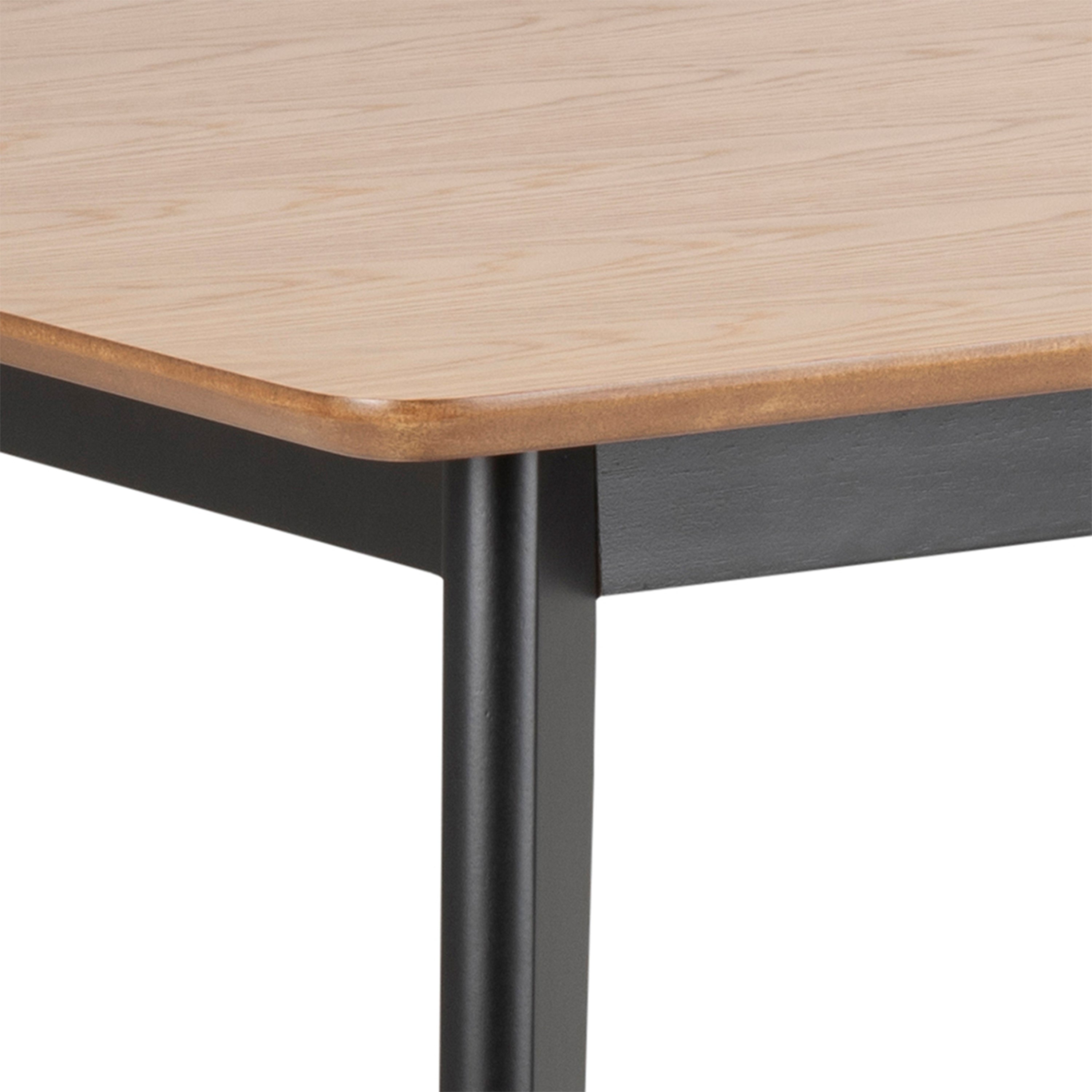Roxby Dining Table in Oak & Black Included 4 Roxby Dining Chairs in Black and Oak