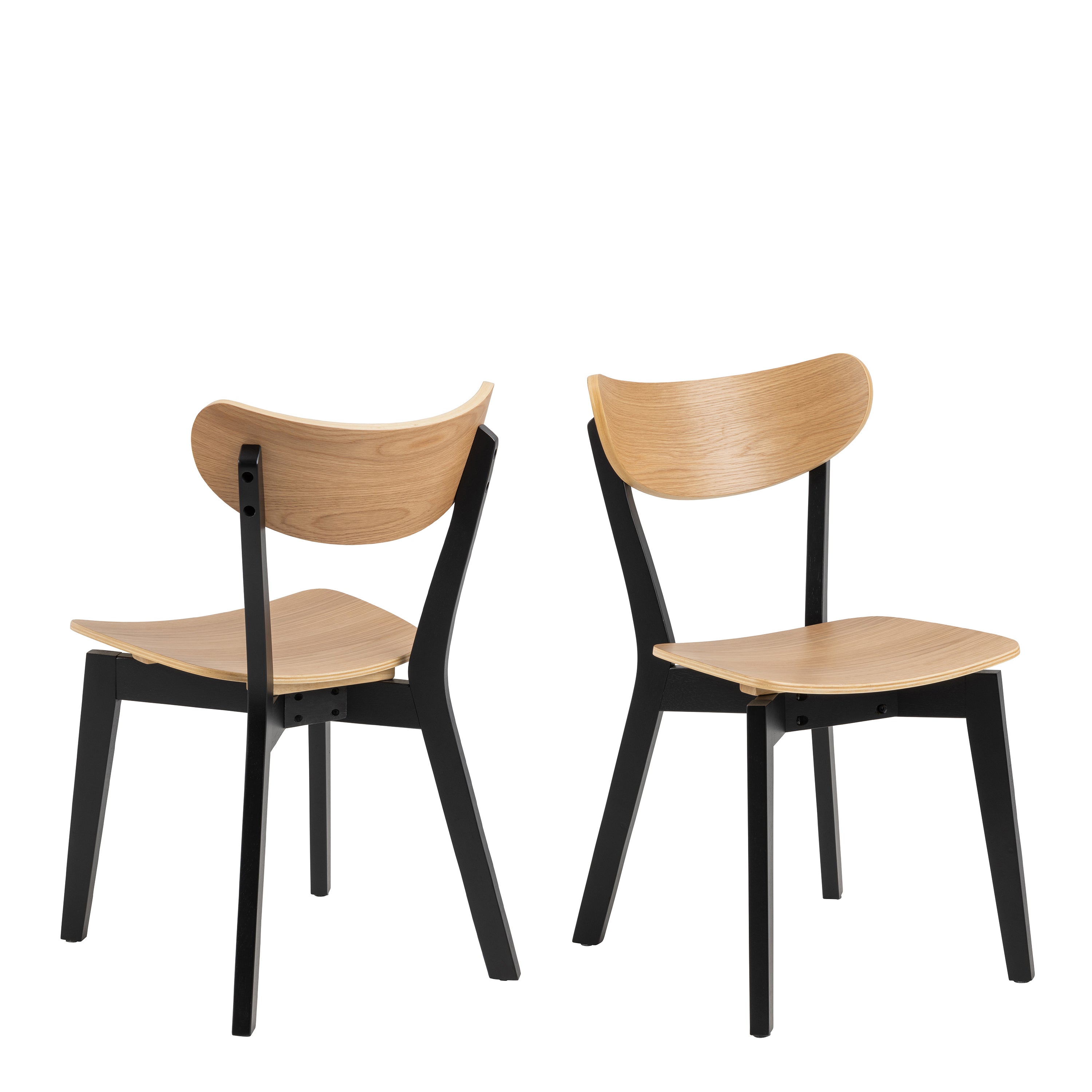Roxby Extending Dining Table 80-120cm in Oak & Black Included 4 Roxby Dining Chairs in Black and Oak