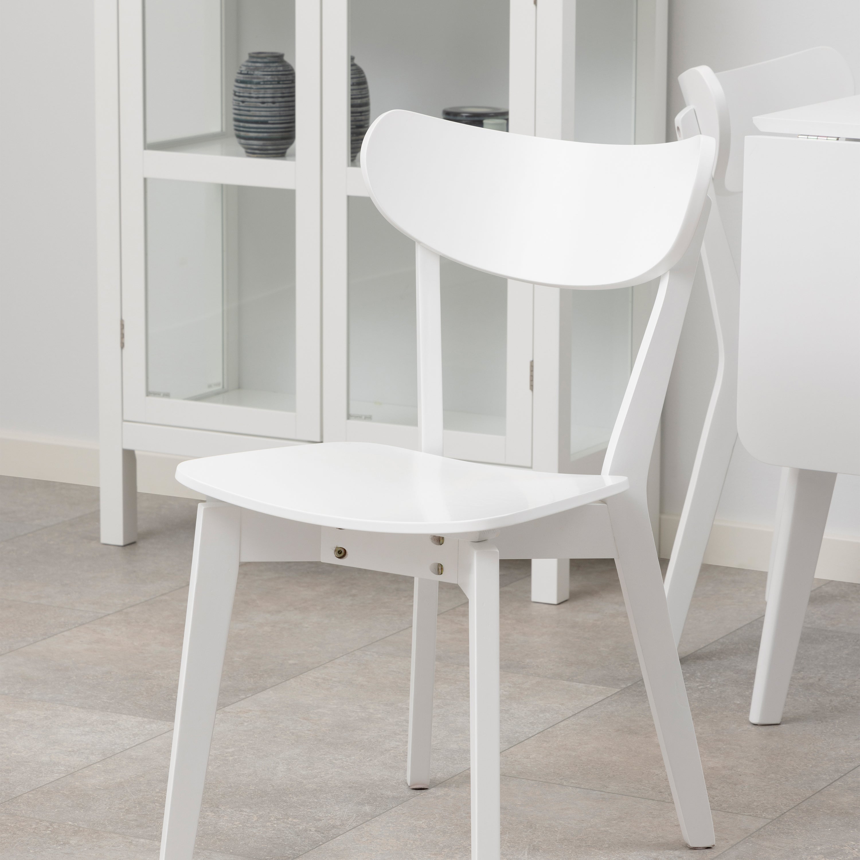Roxby Square Dining Table in White Included 4 Roxby Dining Chair in White