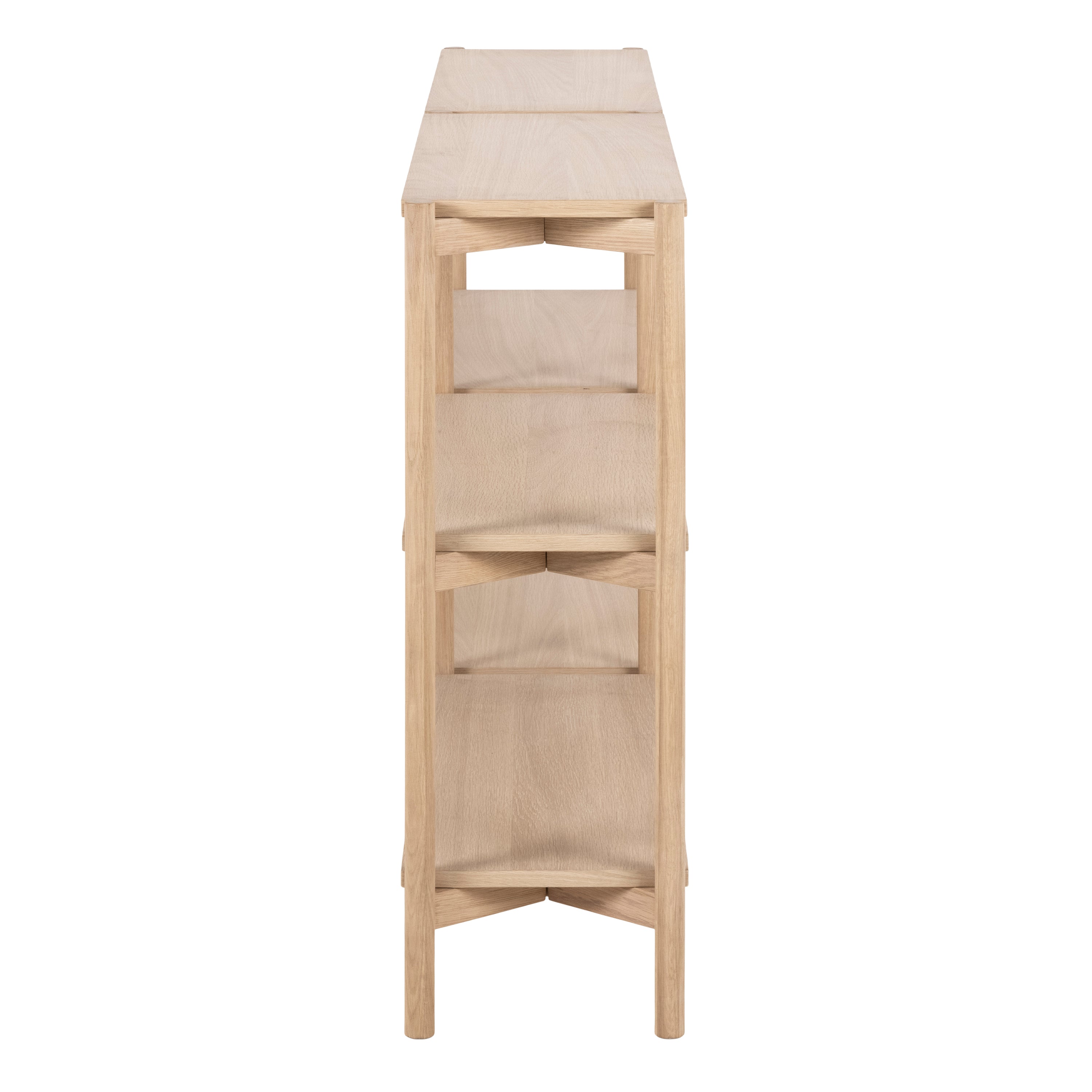 Braidwood Bookcase with 4 Shelves in White Oak Veneer