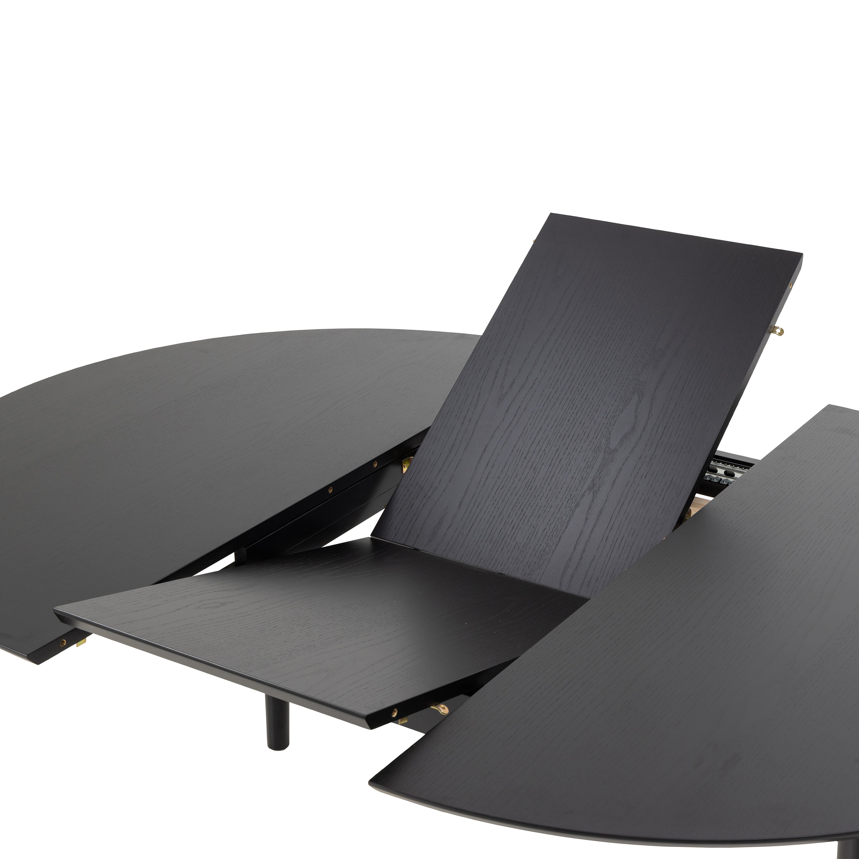 Montreux Round Extending Dining Table in Black 115-154 cm Included 6 Cassandra Dining Chair with Armrest in Black