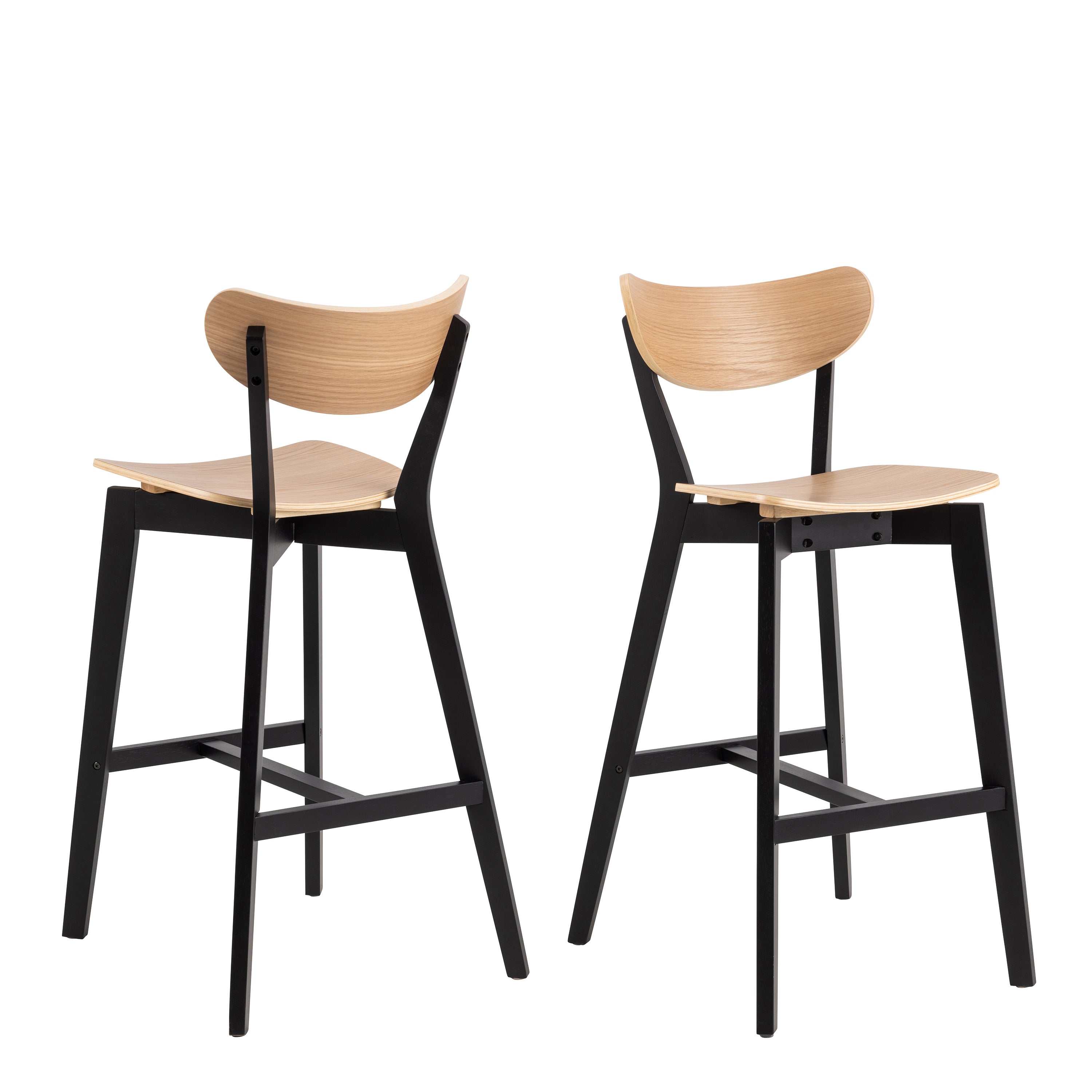 Roxby Bar Table Included 2 Roxby Bar Stool, Black and Oak