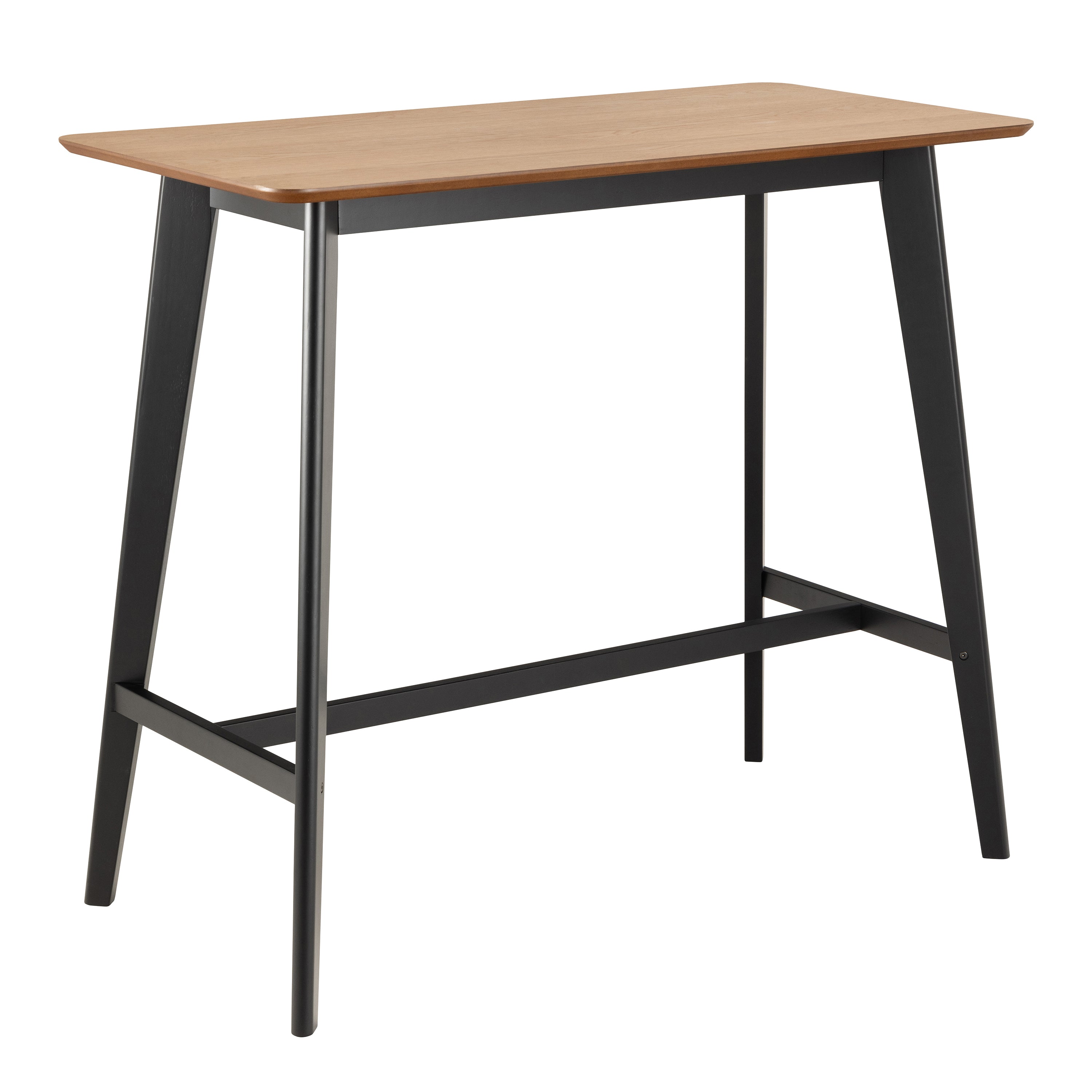 Roxby Bar Table in Black & Oak Included 4 Roxby Bar Stool in Black