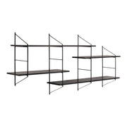 Belfast Wall Unit with 4 Shelves in Black