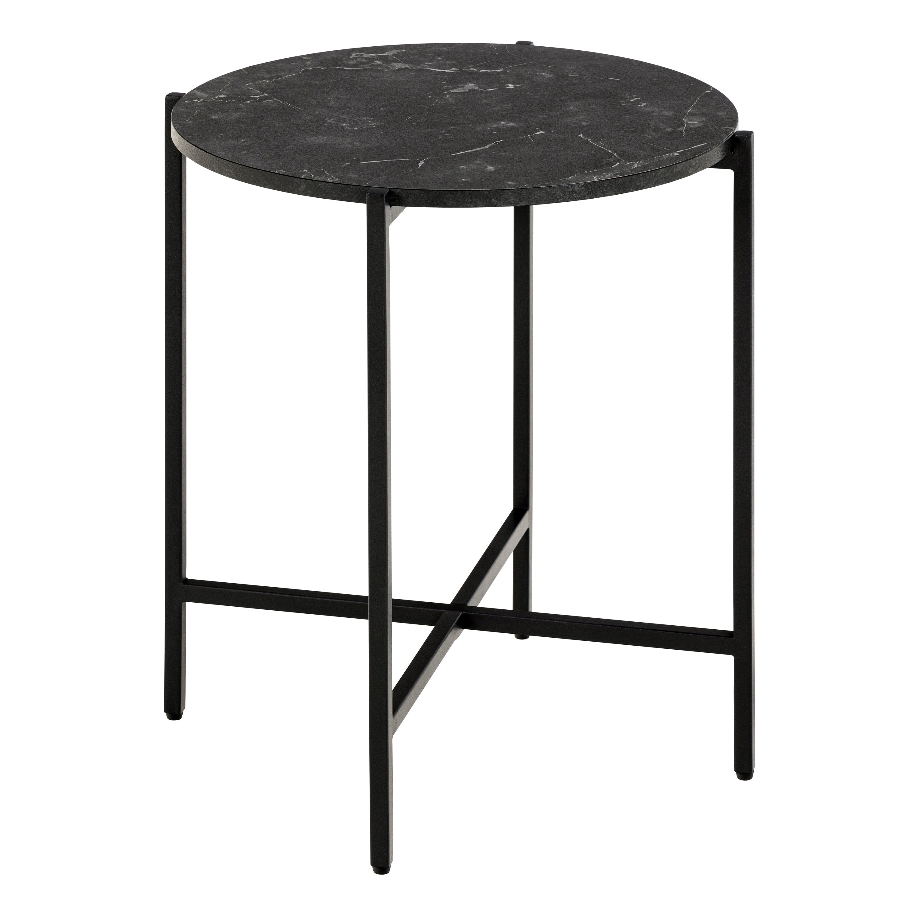 Lamoine Round Side Table in Matt Black