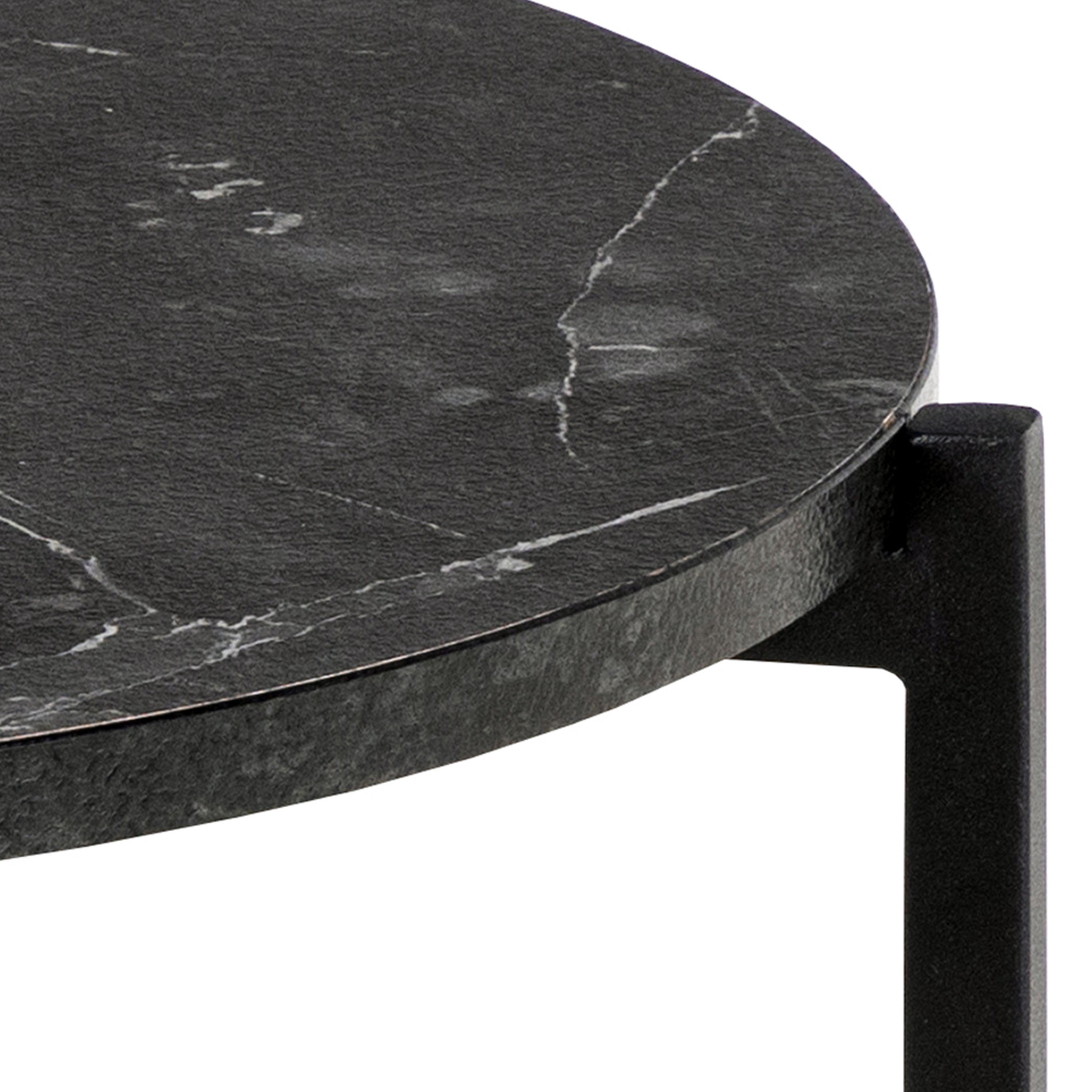 Lamoine Round Side Table in Matt Black