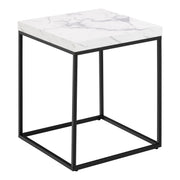 Barossa Coffee Table with White Marble Carrara Top & Black Base 40cm