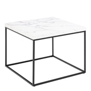 Barossa Coffee Table with White Marble Carrara Top & Black Steel Base 60cm