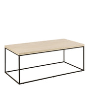 Barossa Coffee Table with Travertine Rough Paper Top & Black Powder Steel Base 110x55x45cm