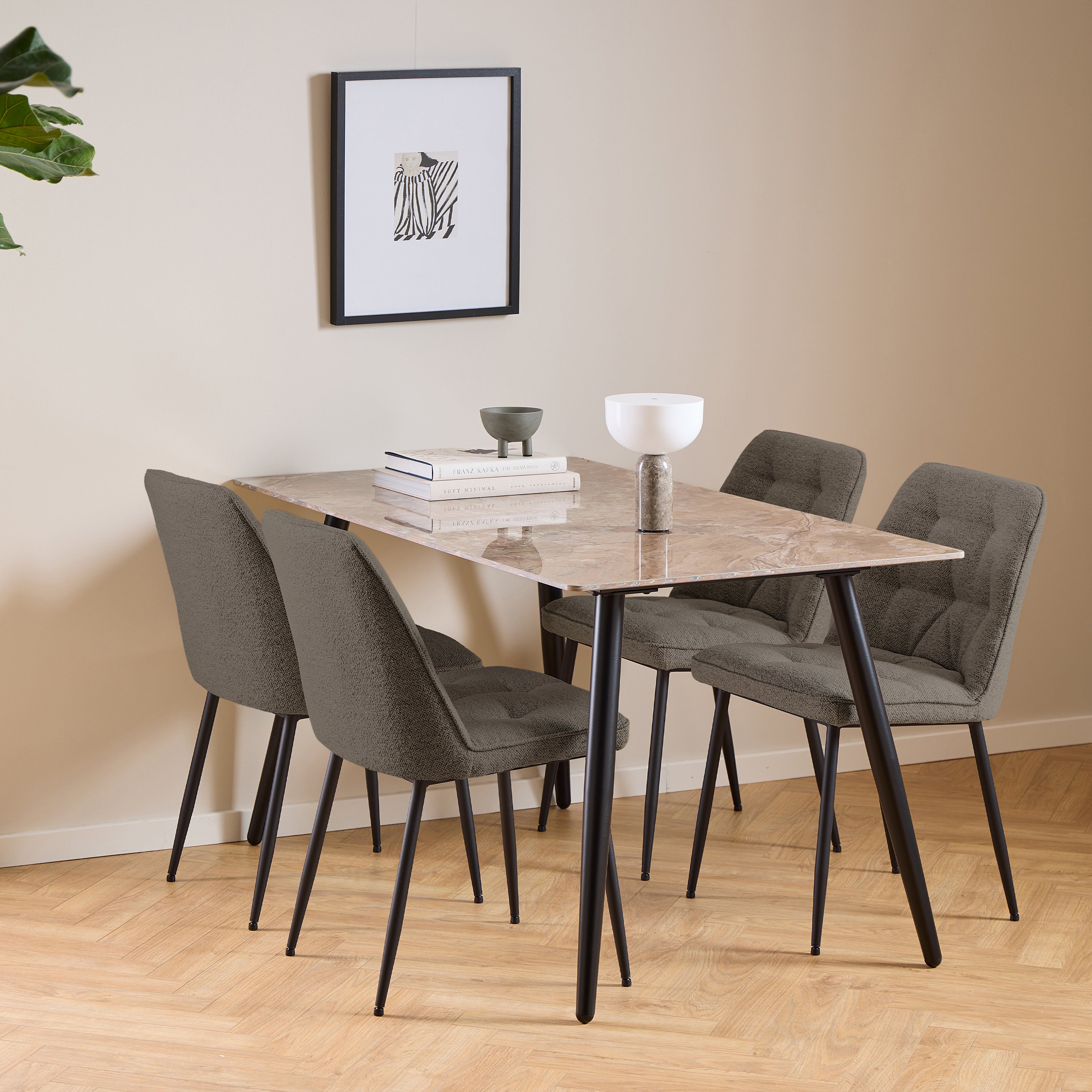 Brooke Dining Chair in Taupe Set of 2