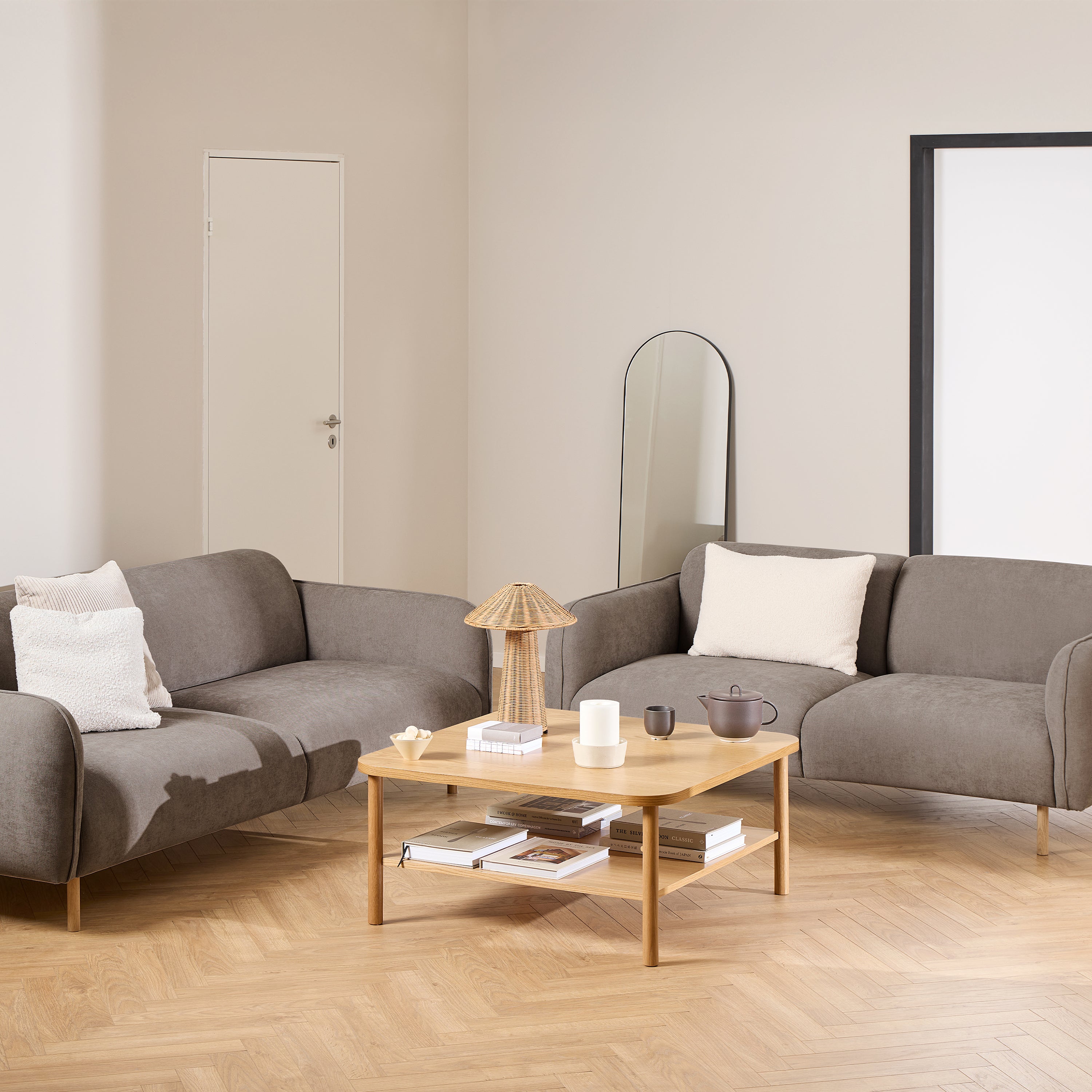 Westham Set of 2 x2.5  Seater Sofas in Fay Dusty Brown Fabric